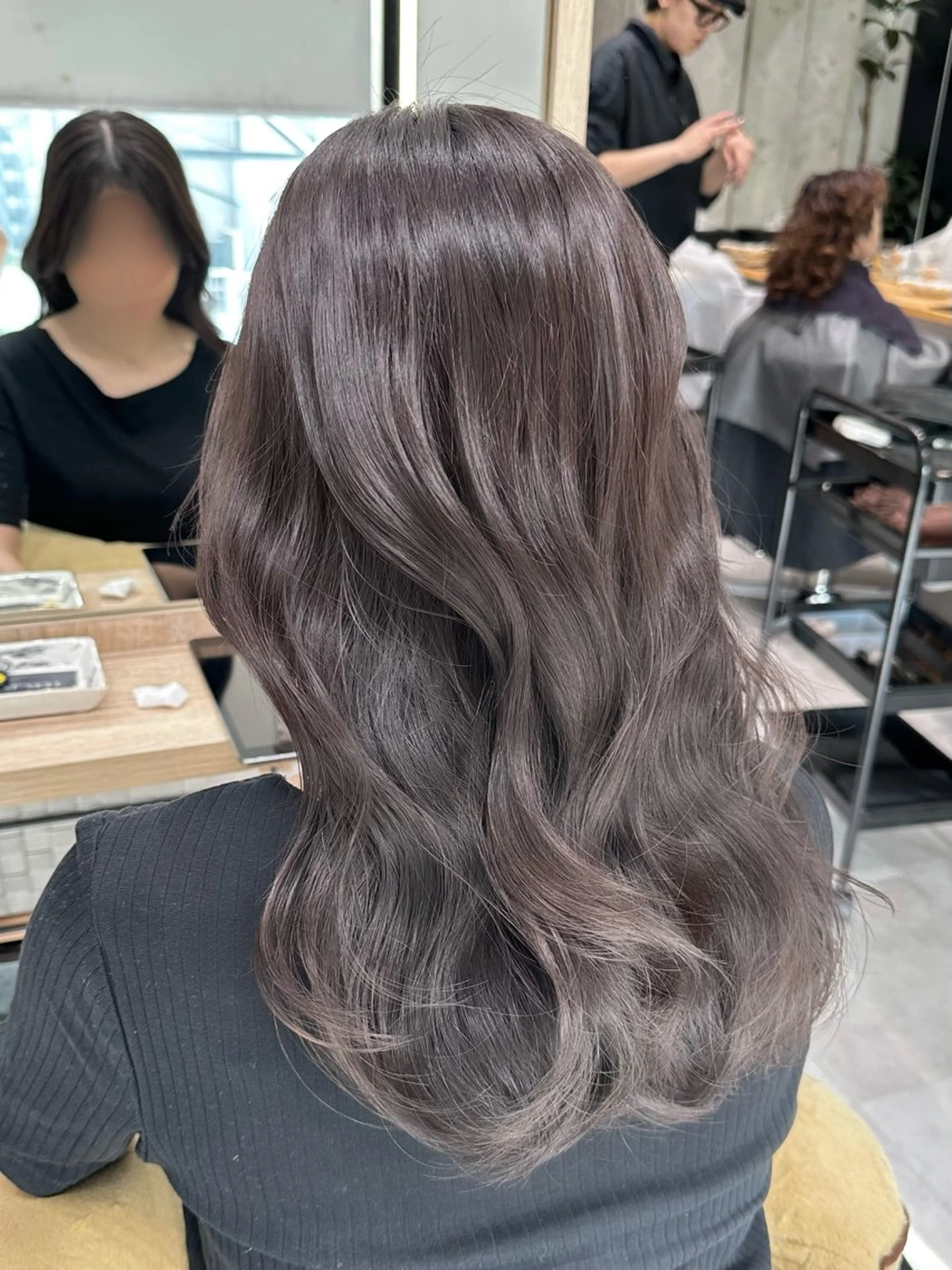 ミディアム カット ヘアカラー トリートメント ✨透明感カラー/縮毛 恵比寿HAYATO✨のヘアスタイル