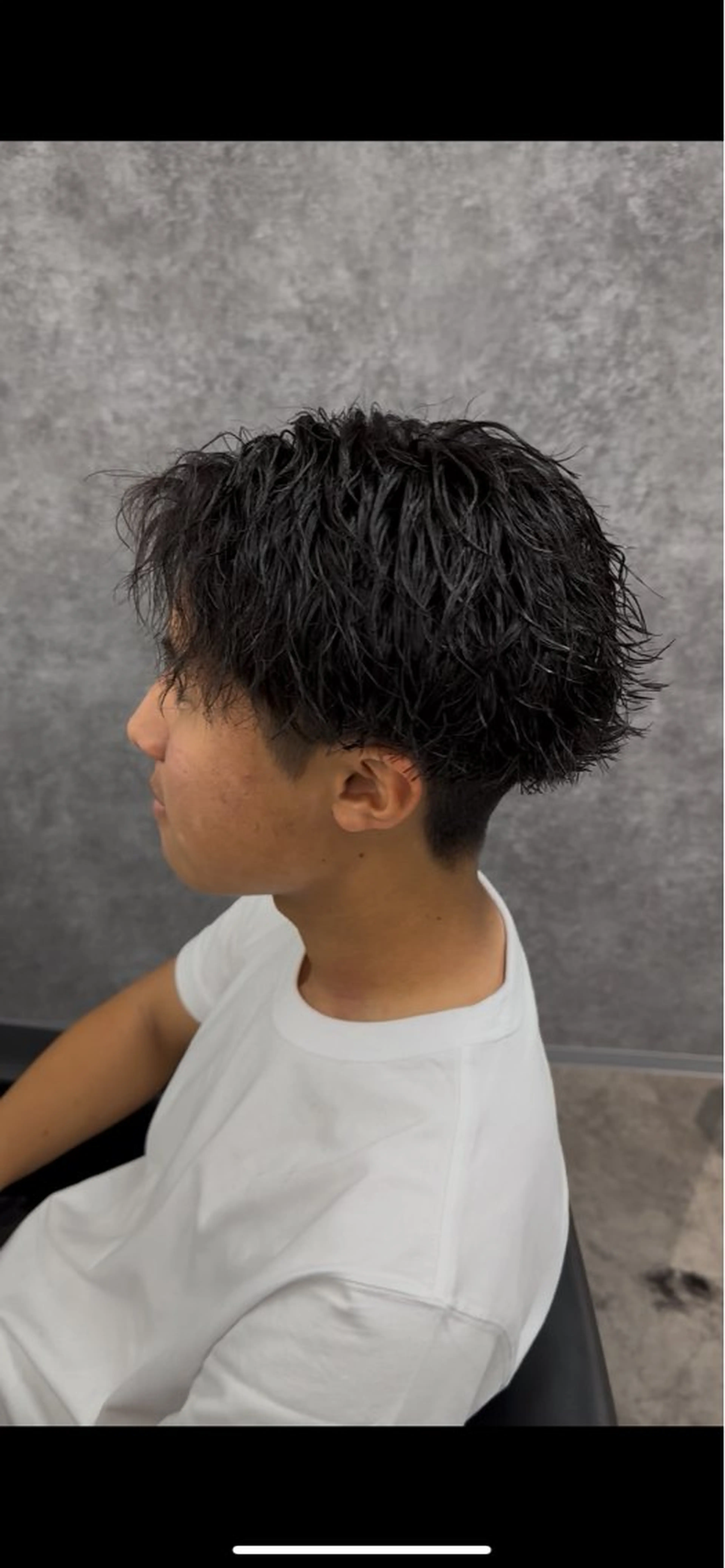 ショート パーマ メンズ キッズ アップバング 小林建翔 /立川メッシュパーマのヘアスタイル