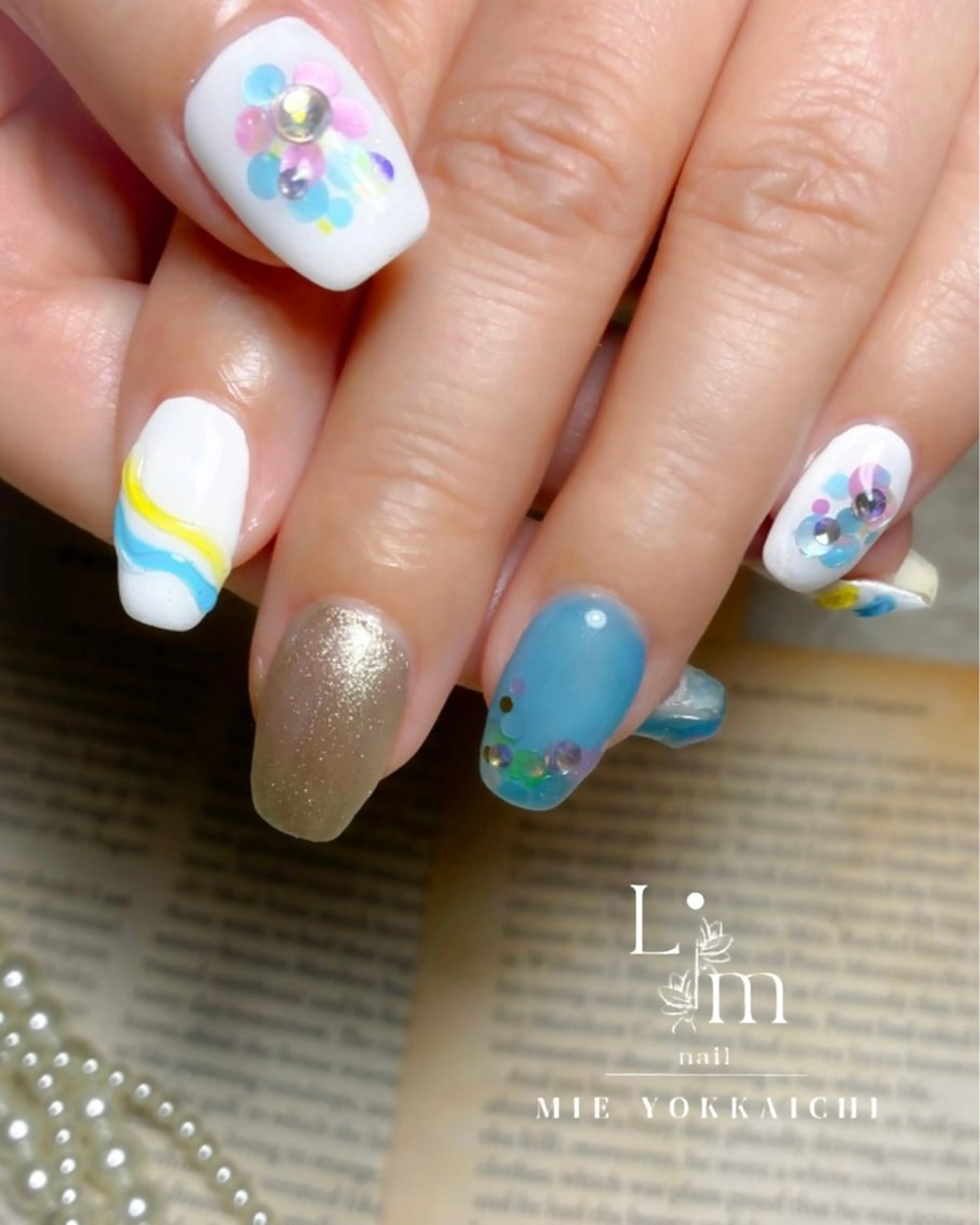 ネイル ブルー Li.m nail リム ネイルのネイルデザイン