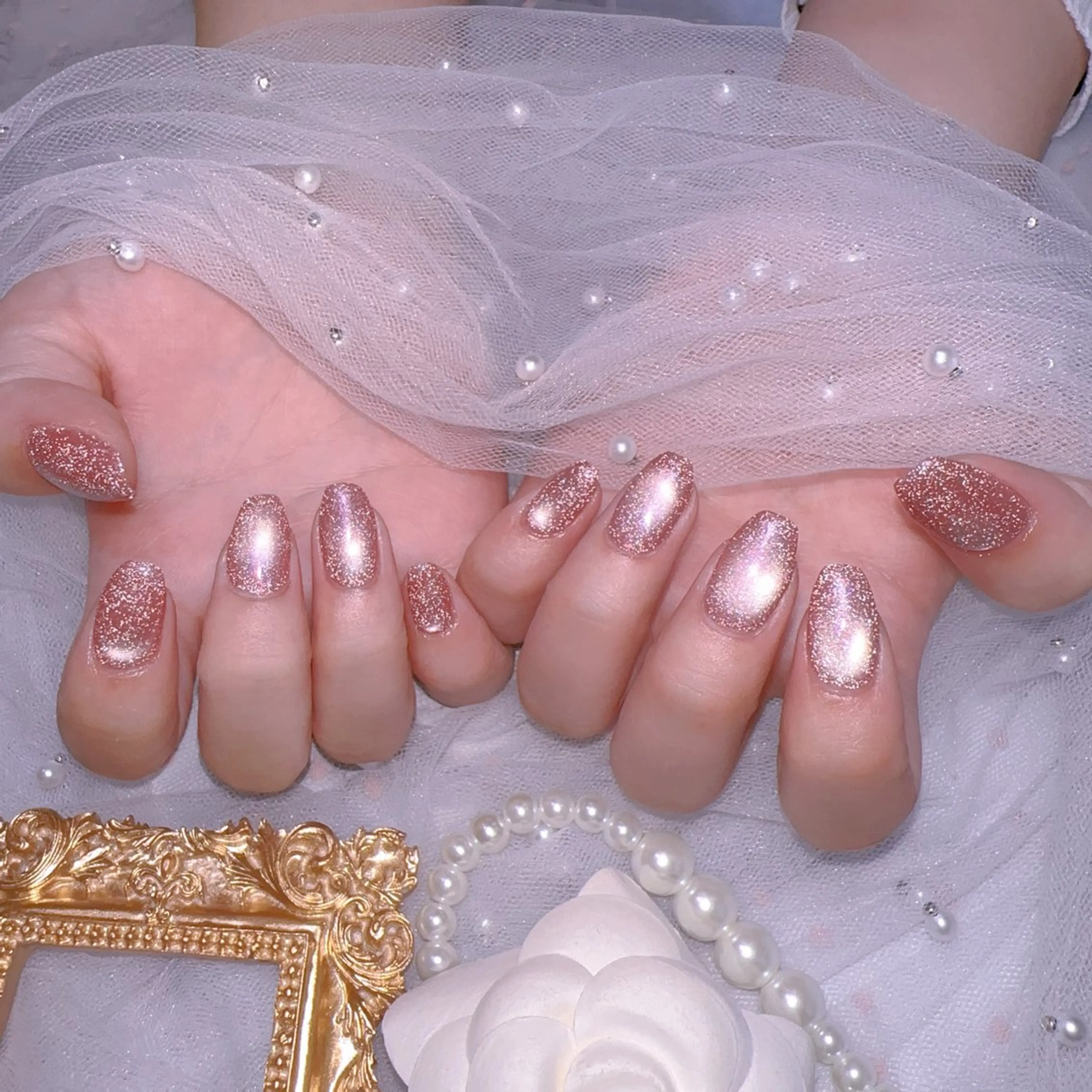 ネイル オーロラネイル フットネイル 韓国ネイル ラメ(グリッター) ラメグラデーション ハンドネイル Belle nail salon 新小岩のネイルデザイン