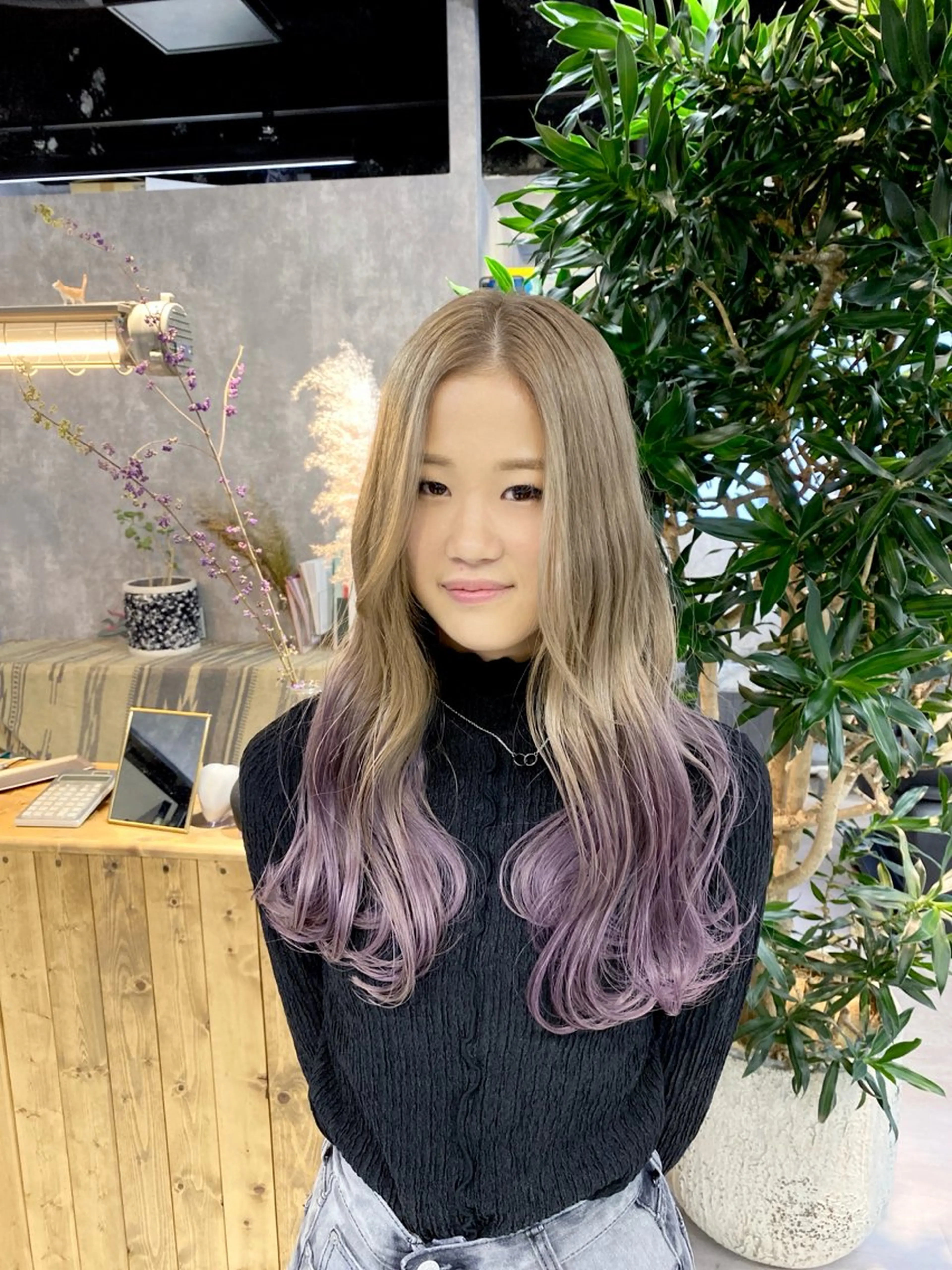 ロング ボブ 髪質改善 韓国風ヘア レイヤーカット 縮毛矯正 【.ico】心斎橋/ ウルフ/飛田ゆうきのヘアスタイル