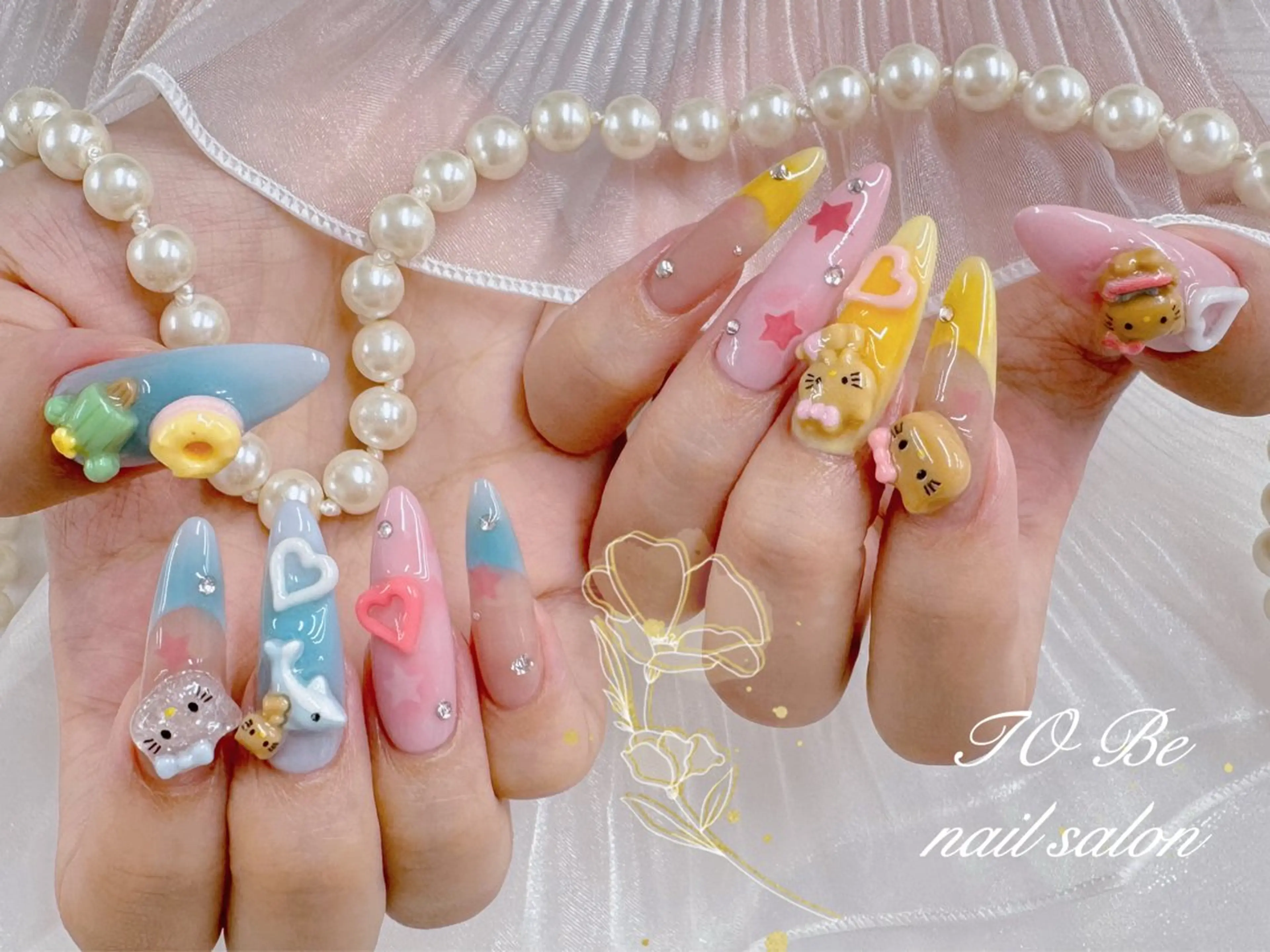 ロング ハンドネイル Nail Salon To Be珈月のネイルデザイン