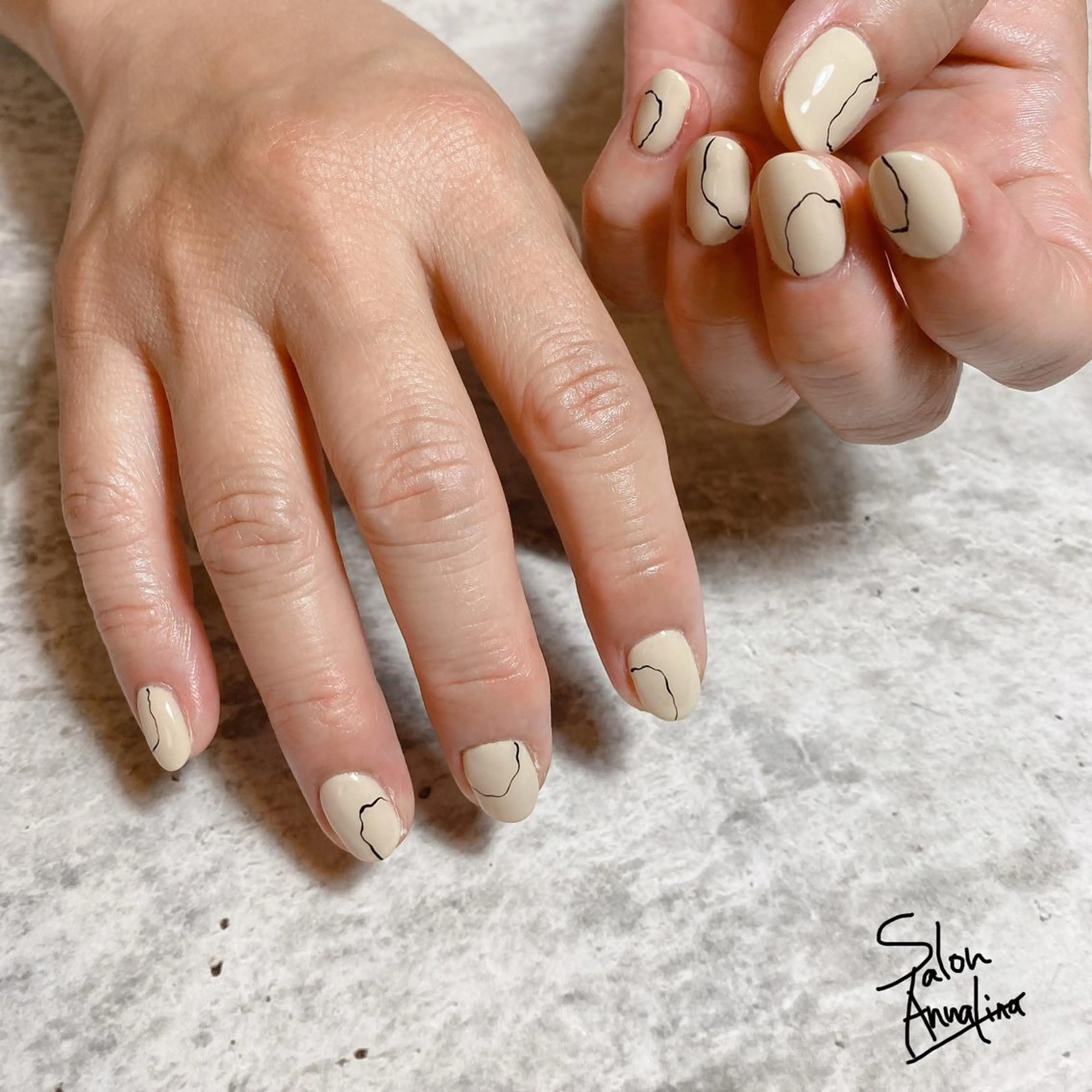 時短！【オフ込】🟠2色で完全おまかせ／シンプルニュアンスネイル🌿オフ有　※オフ無しの場合メッセージ下さいの写真