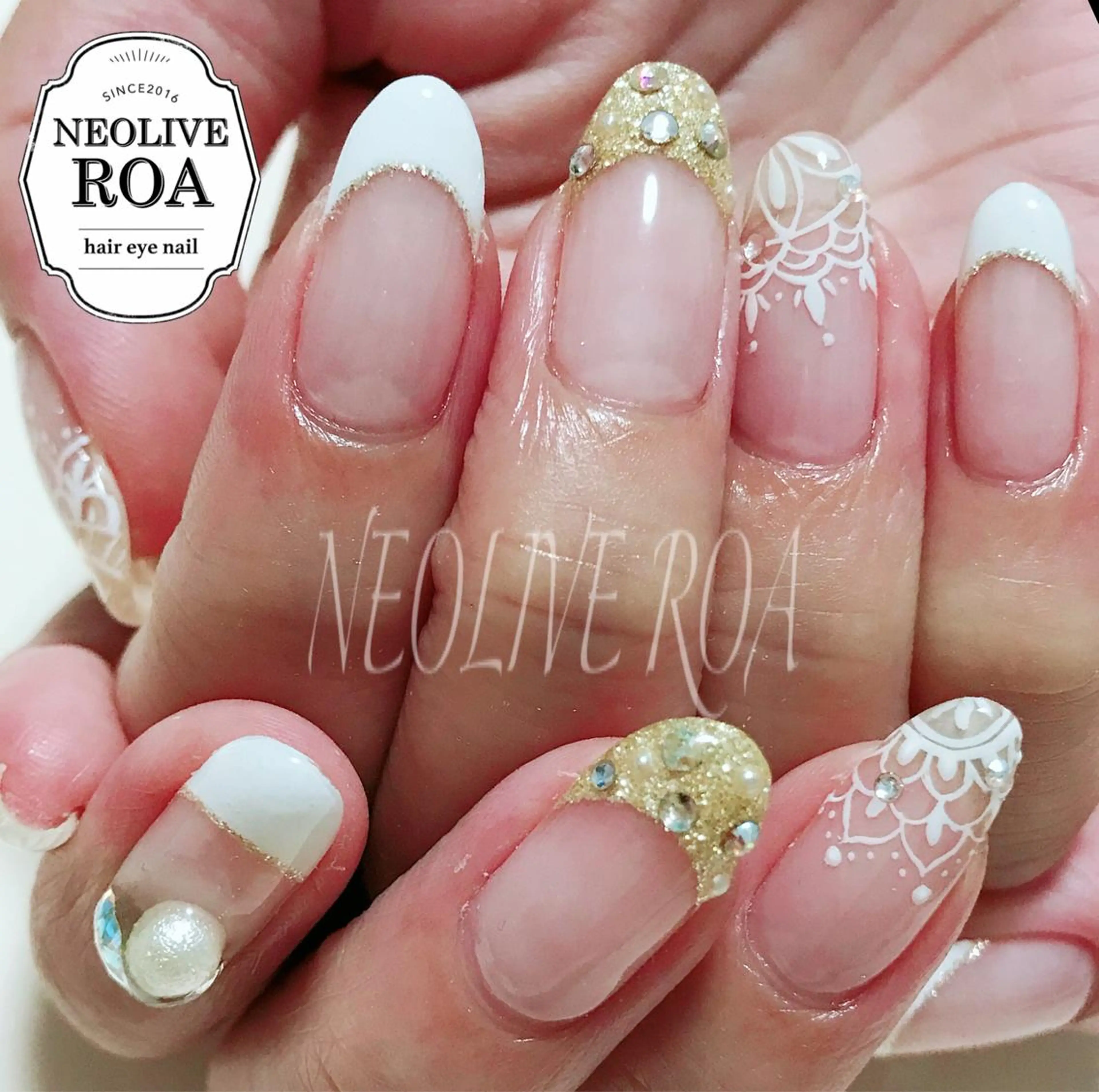 ネイル レース ブライダルネイル ハンドネイル Nail by selenのネイルデザイン