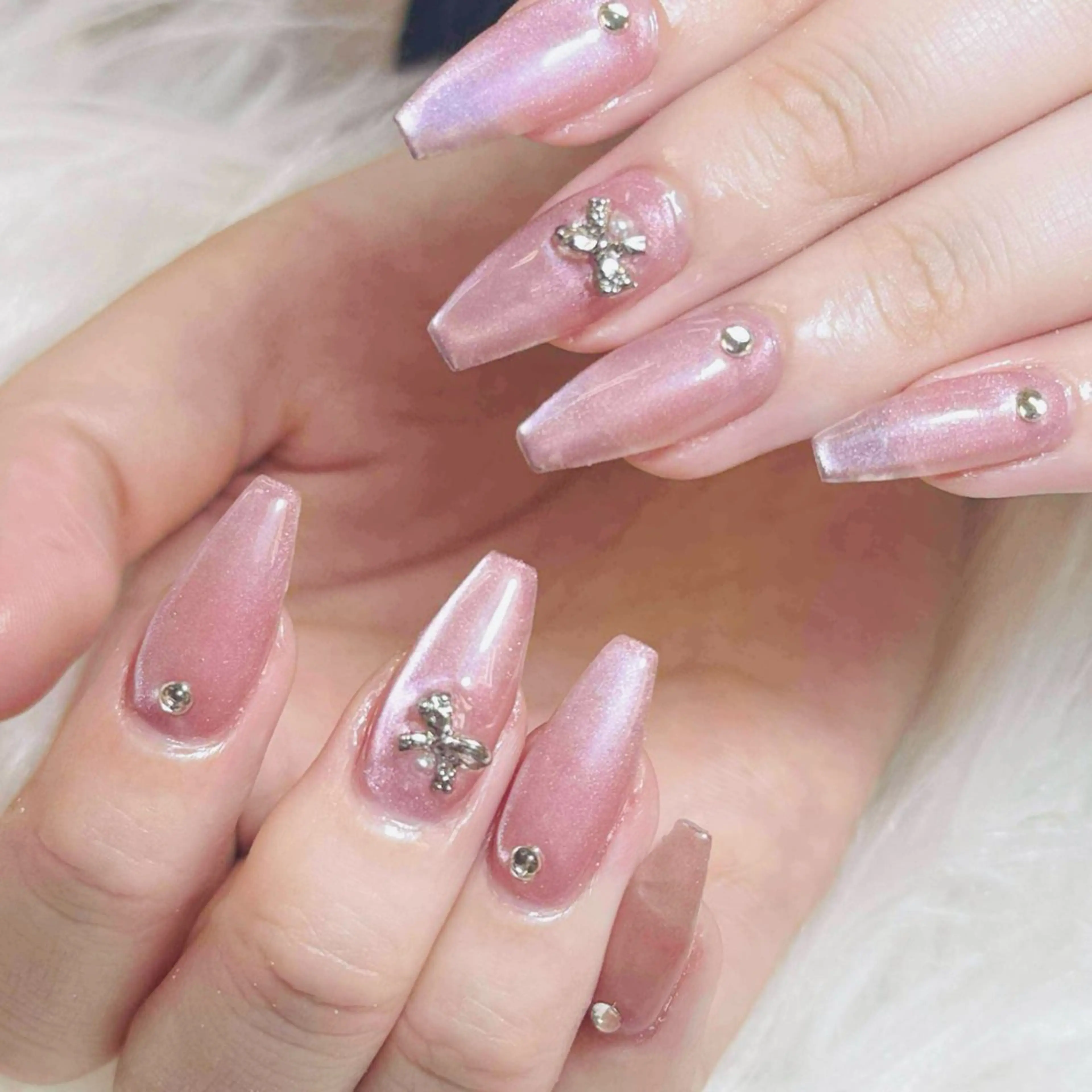 ネイル チークネイル 長さ出し フラッシュネイル フレンチネイル グラデーション ハンドネイル AN NAIL SALONのネイルデザイン