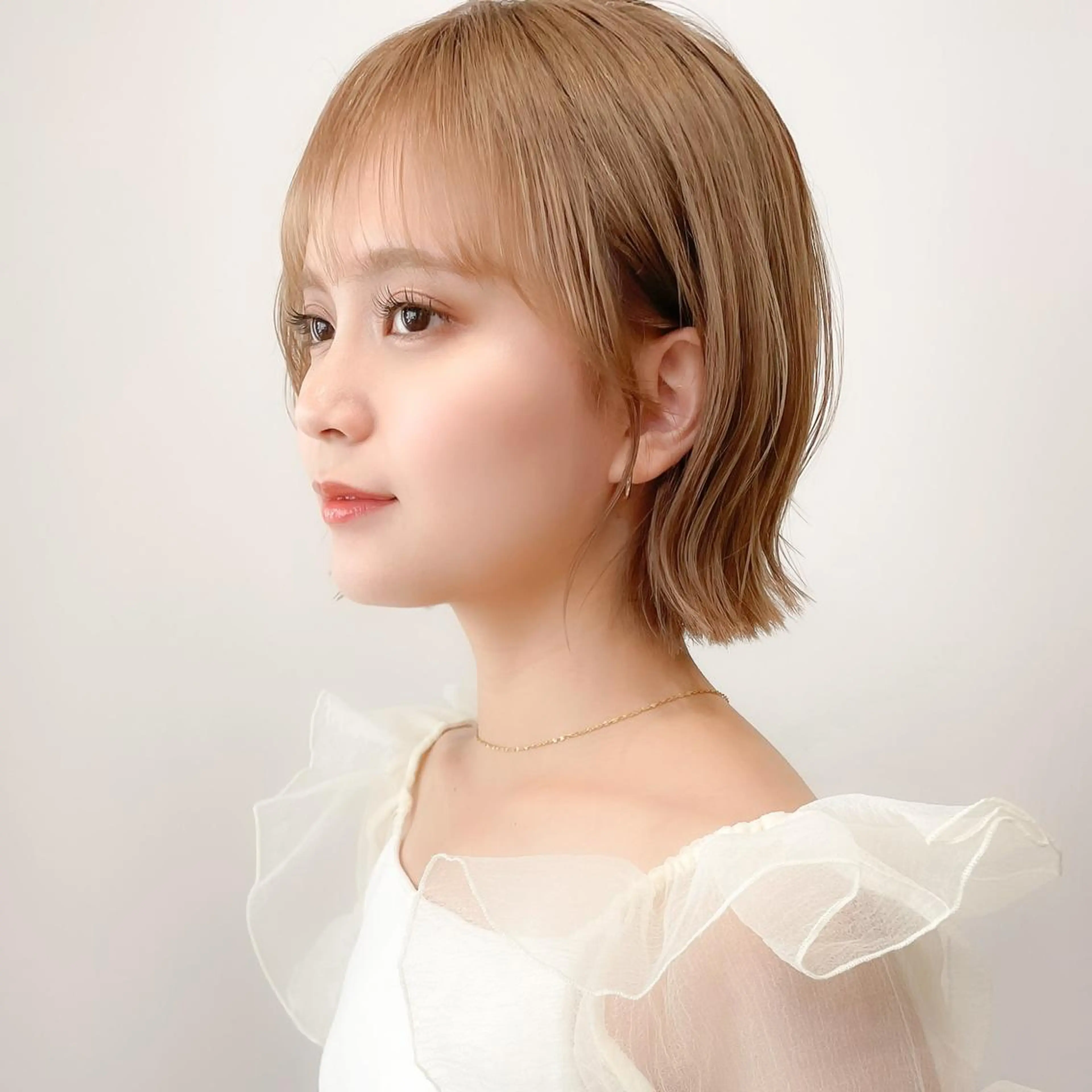 ショート ミディアム/顔周り/ ベージュ🌼mayuのヘアスタイル