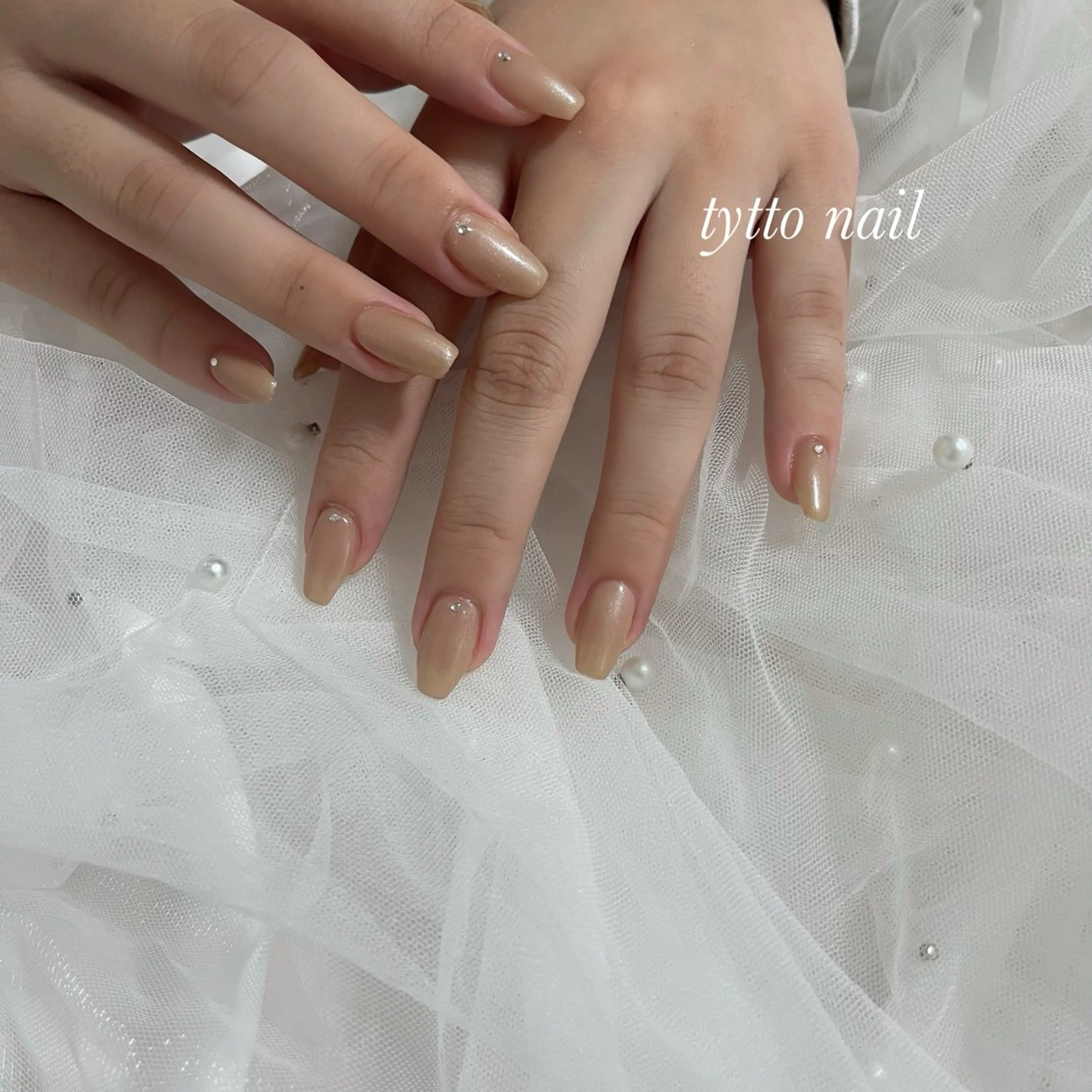 ネイル フレンチネイル ガーリー 韓国ネイル オフィスネイル ワンカラーネイル ハンドネイル tytto nail ❤︎‪‪eri‪‪のネイルデザイン