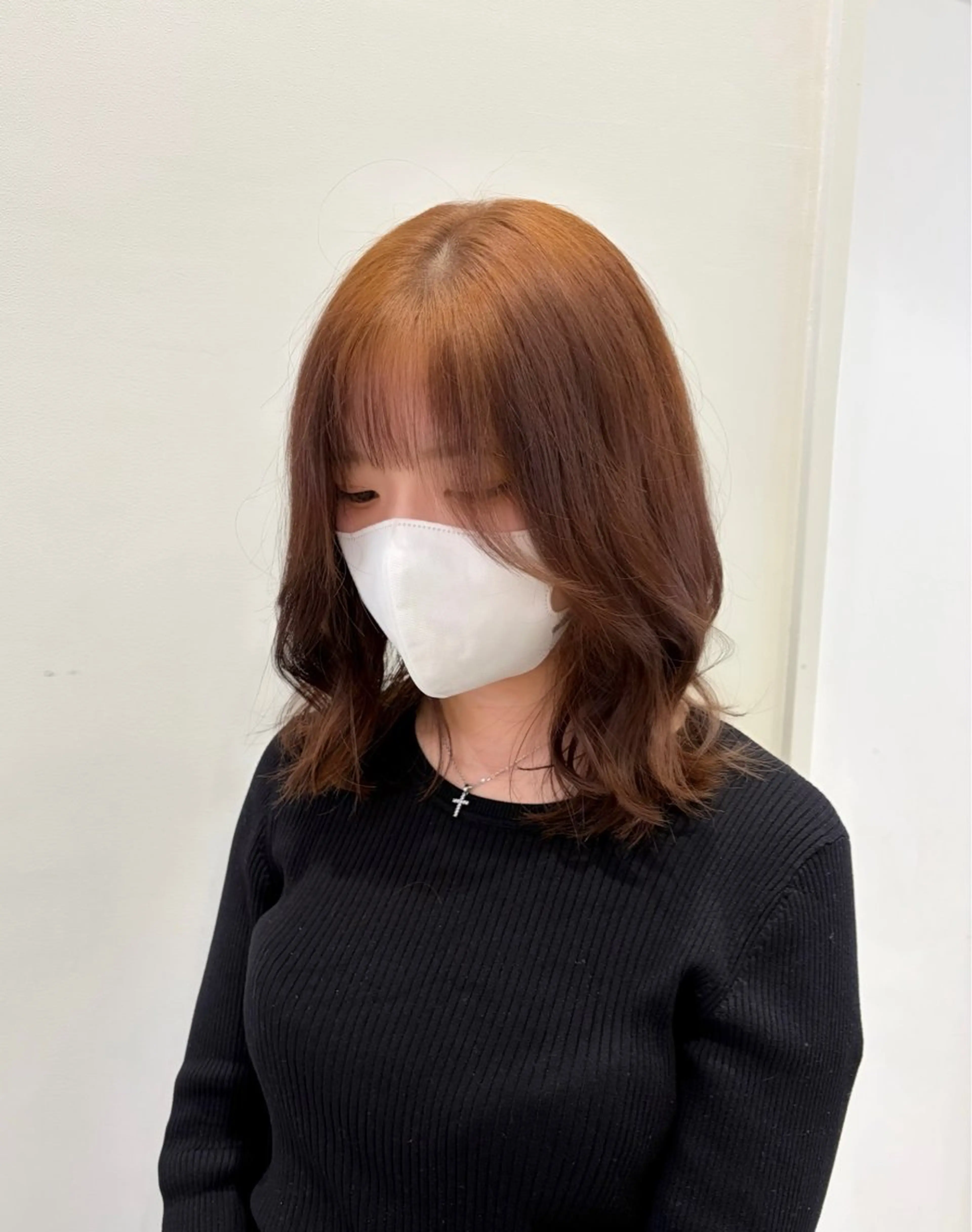 ミディアム カット ヘアカラー 上原 加里奈のヘアスタイル