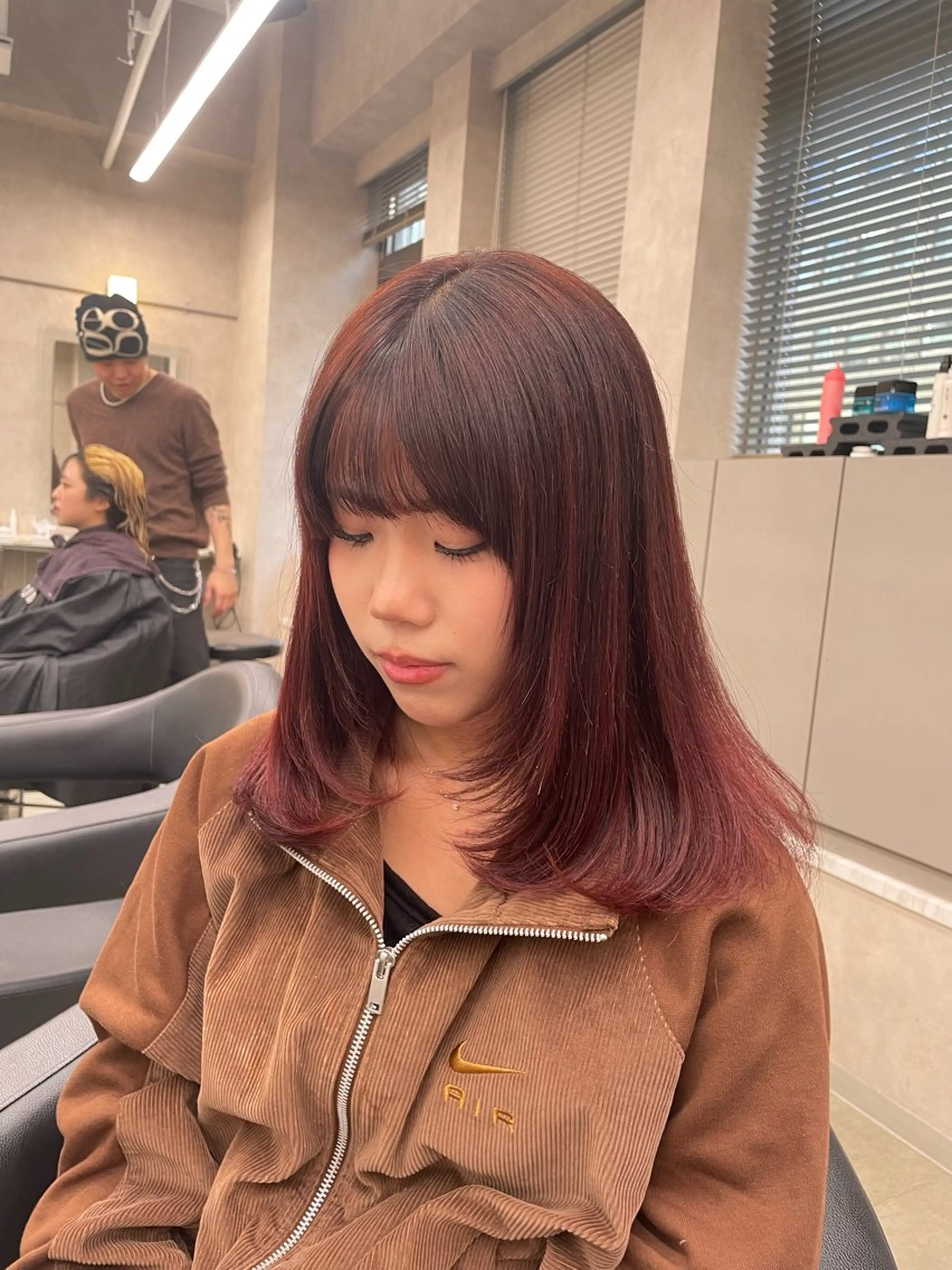 セミロング カラー ヘアアレンジ ヘアカラー トリートメント ヘッドスパ 💗横浜美容室 💗HARUNAのヘアスタイル