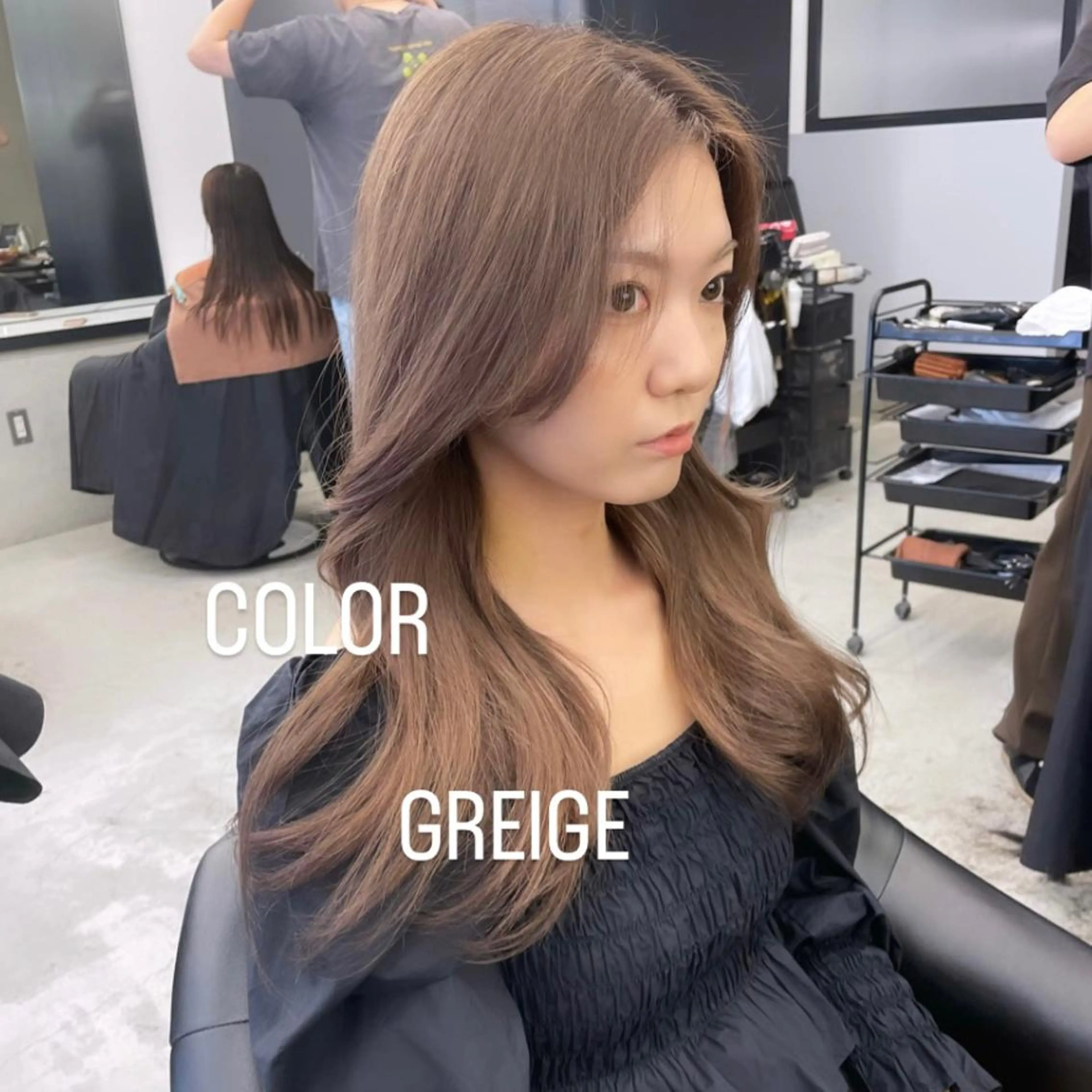 セミロング カラー ヘアカラー トリートメント エクステ🩵ブリーチ 韓国ヘア🩵KAEのヘアスタイル