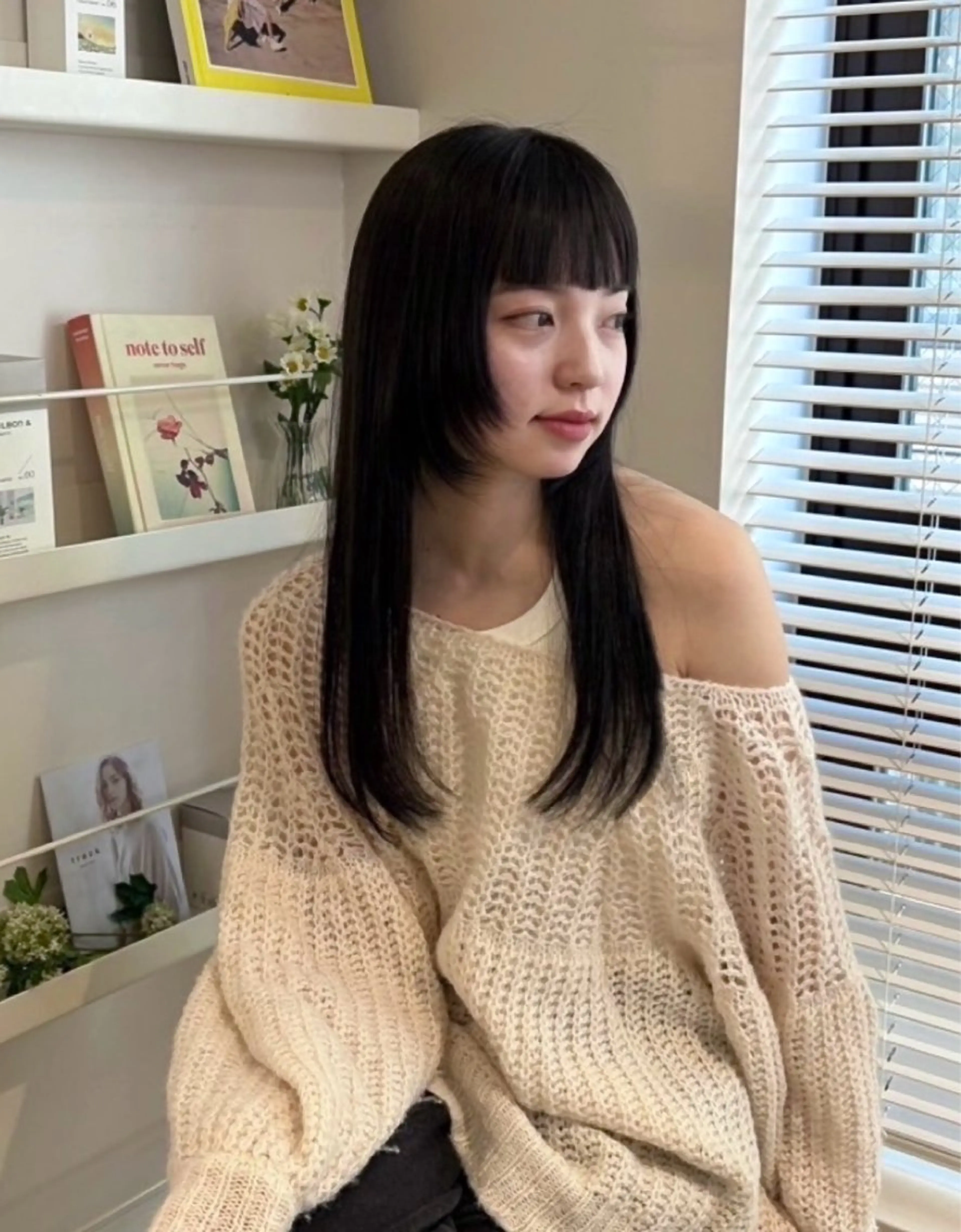 ロング カラー 顔まわりレイヤー 顔周りカット 姫カット レイヤーカット カット ヘアカラー カナ🌀銀座/ カラーリスト/透明感のヘアスタイル