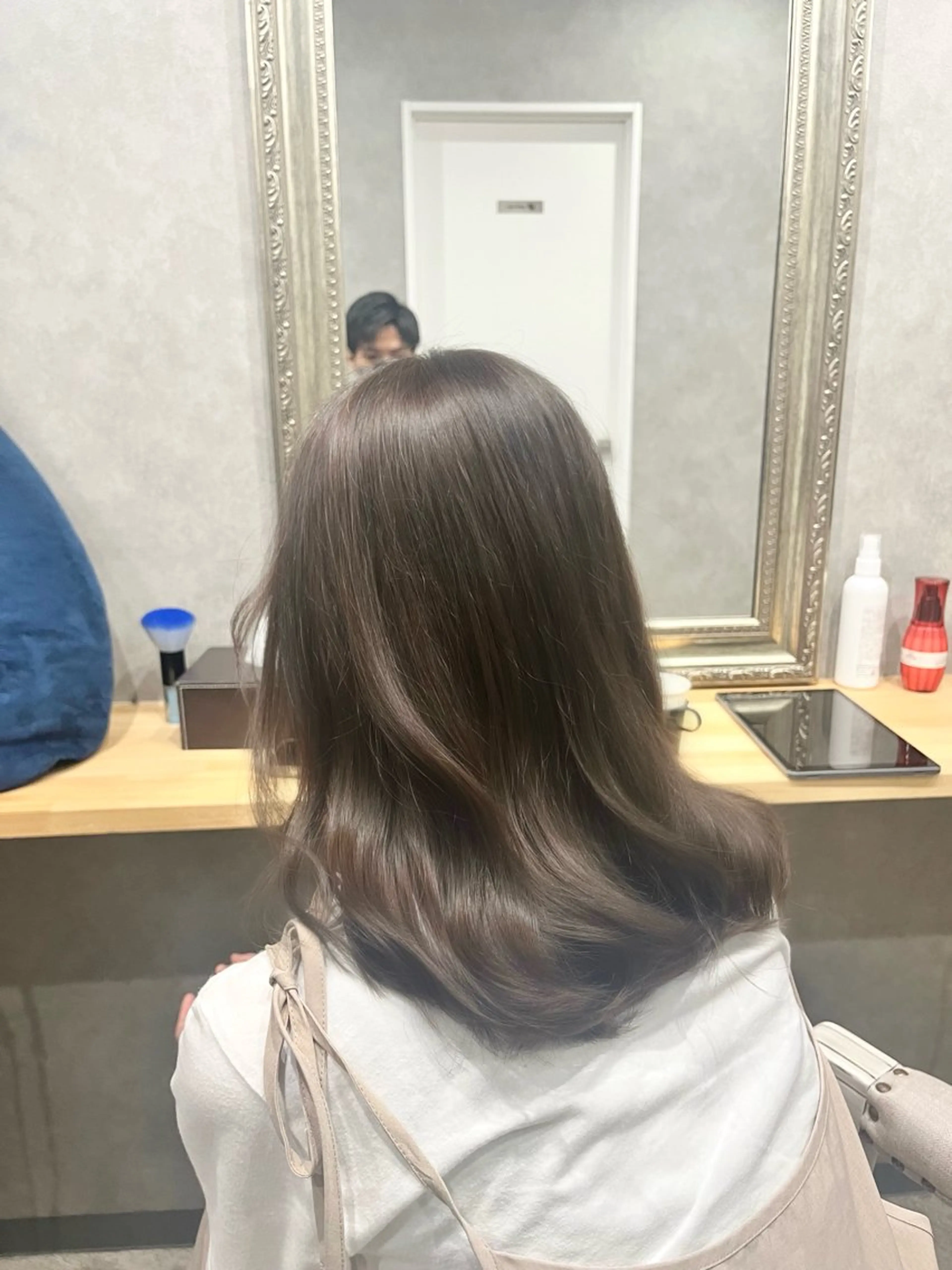 ミディアム カラー ブリーチ グレージュ ブリーチなしカラー ヘアカラー 透明感カラー/ ブリーチ無し/RYOのヘアスタイル