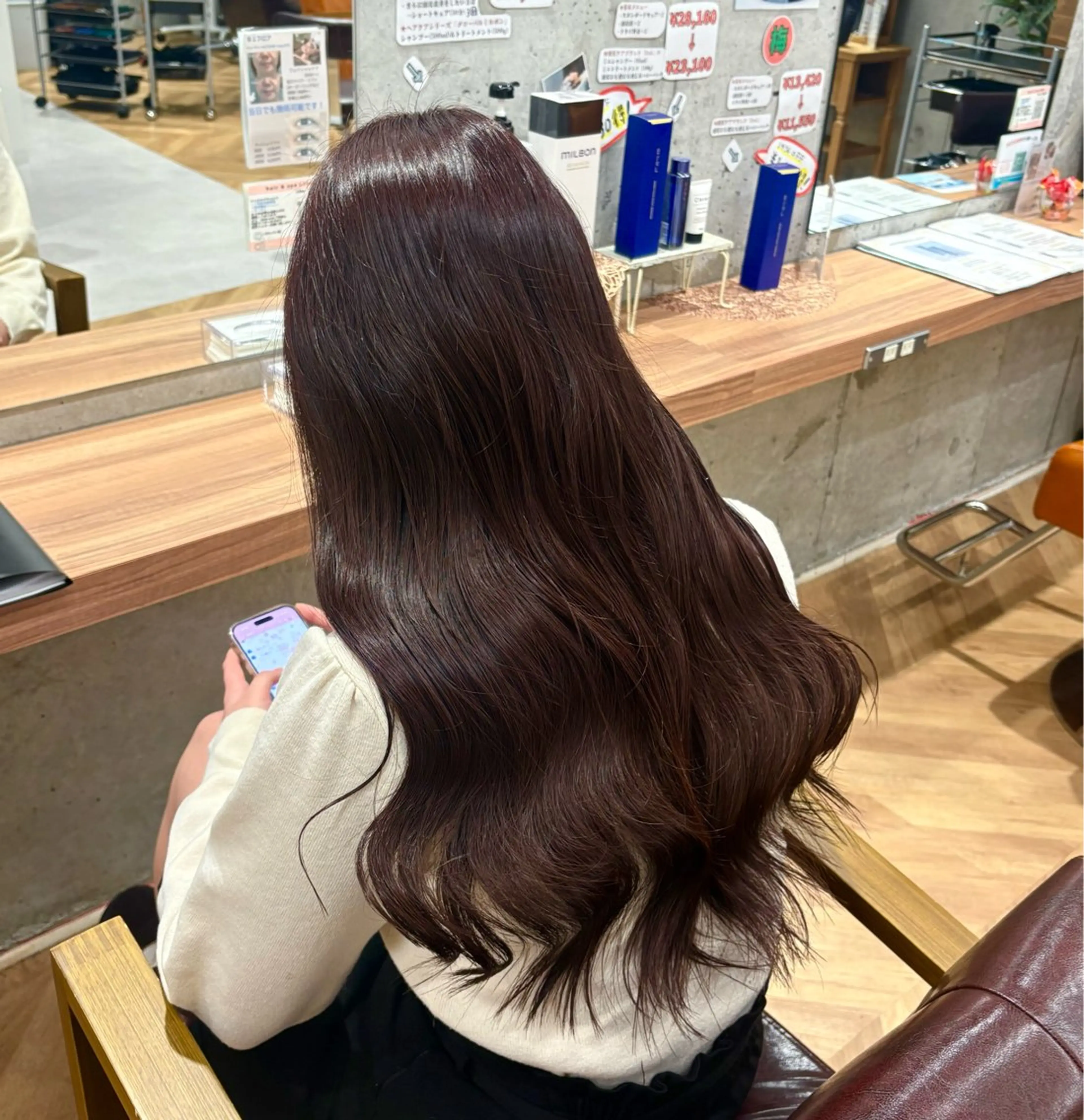 ロング カラー ブラウンカラー ピンクカラー Liinoアイナ /カットモデル募集中のヘアスタイル