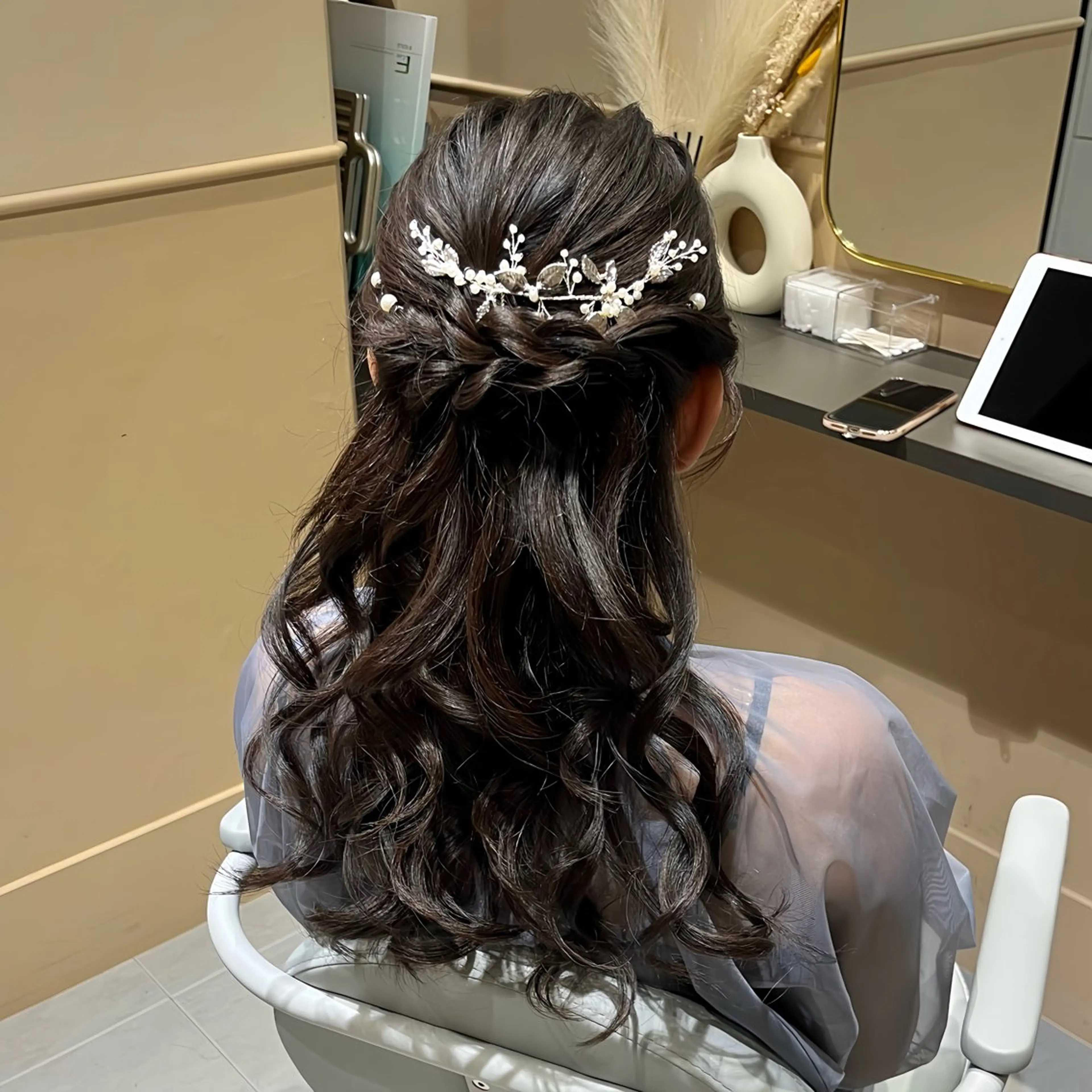 ロング ヘアアレンジ ハーフアップ 🫧tomoka 透明感カラー🫧のヘアスタイル