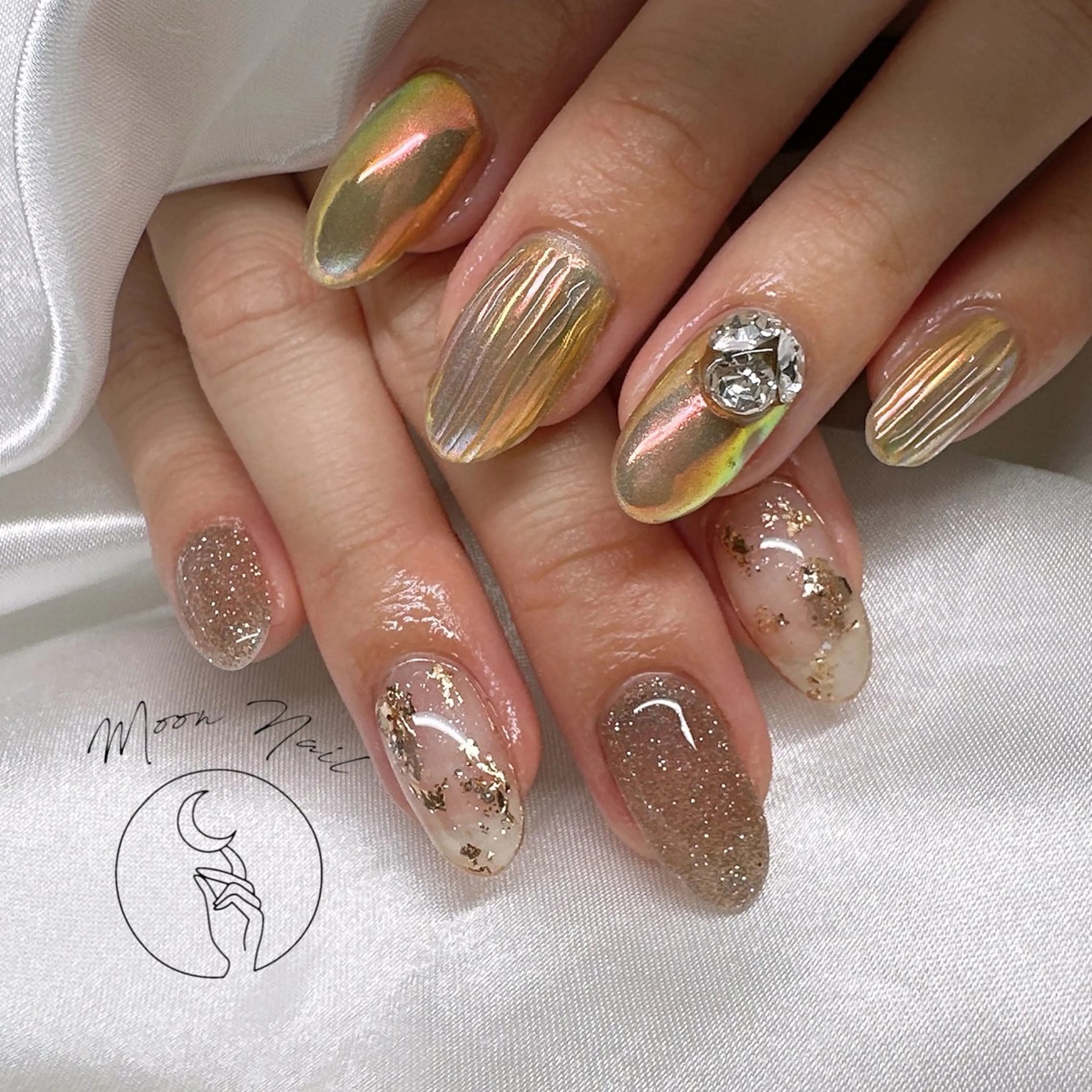 ネイル ストーンネイル ハンドネイル Moon  Nail /栄　大須のネイルデザイン