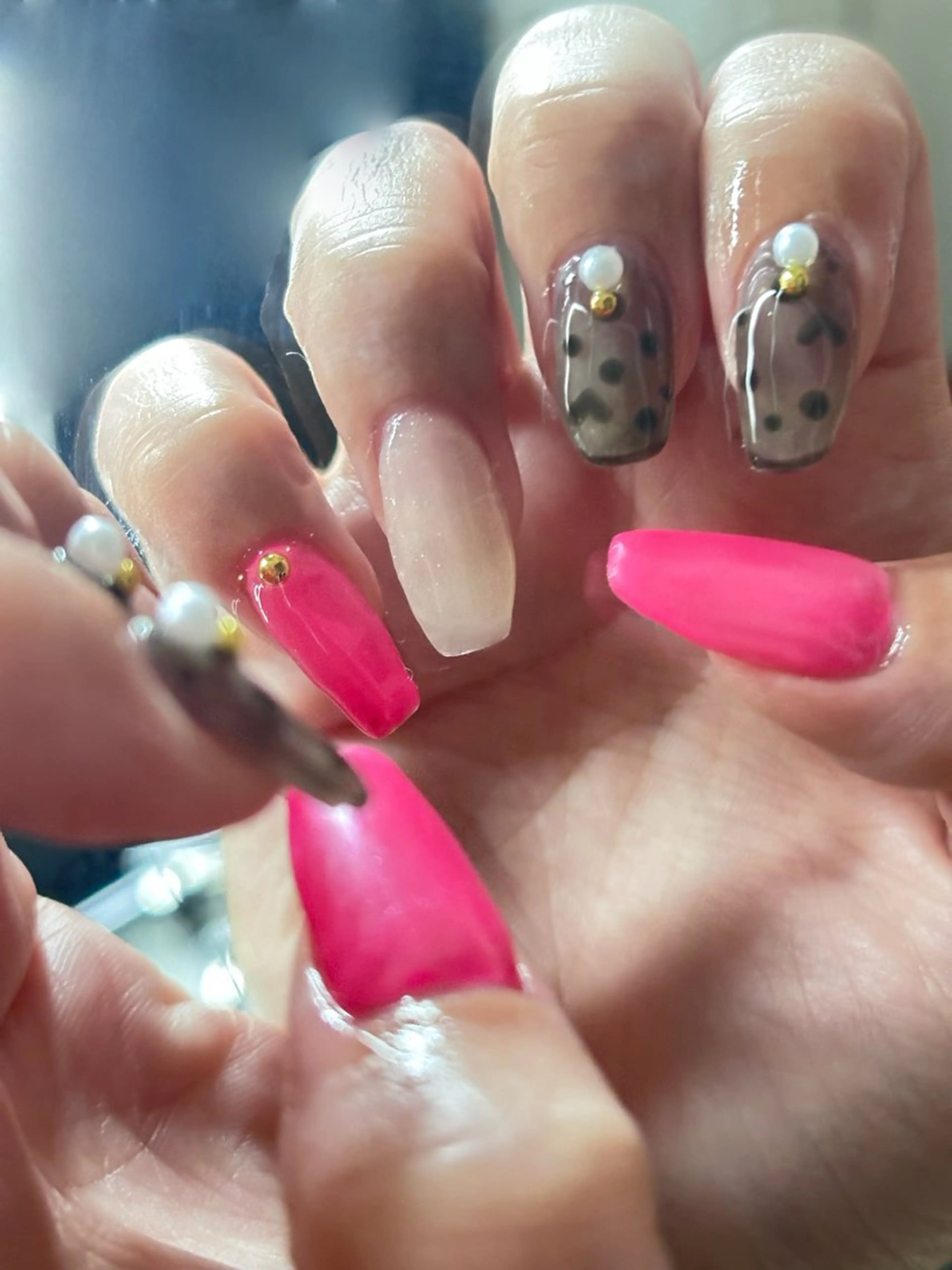 ネイル ドット ピンク Lino nailのネイルデザイン