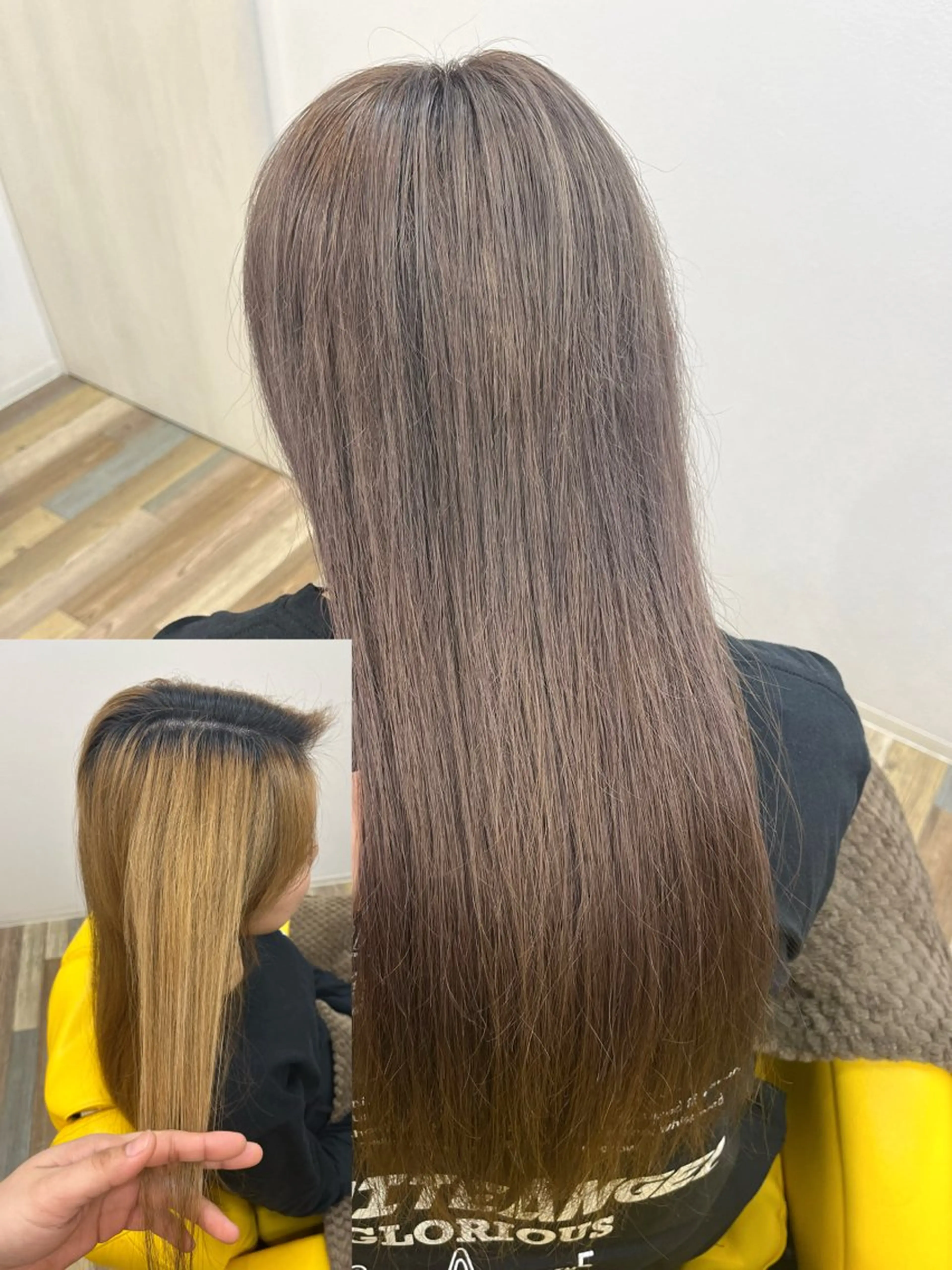 ロング カラー ブリーチ ブラウンカラー グレージュ MOJYA所属・平野区カット募集中 北羅　千笑実🫧🌿のヘアスタイル