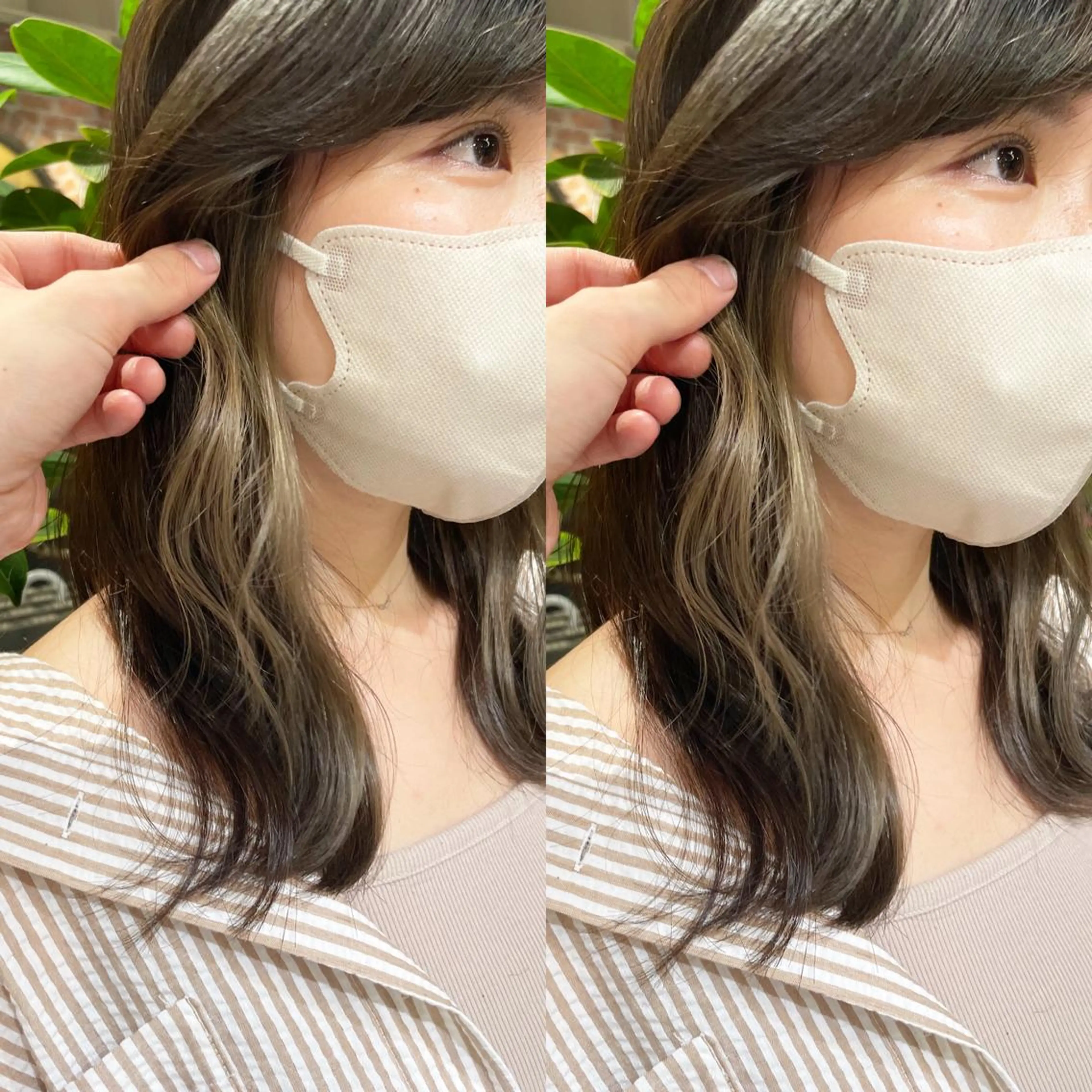 ロング カラー イヤリングカラー シルバー 髪質改善🪄 イルミナカラー岩谷のヘアスタイル