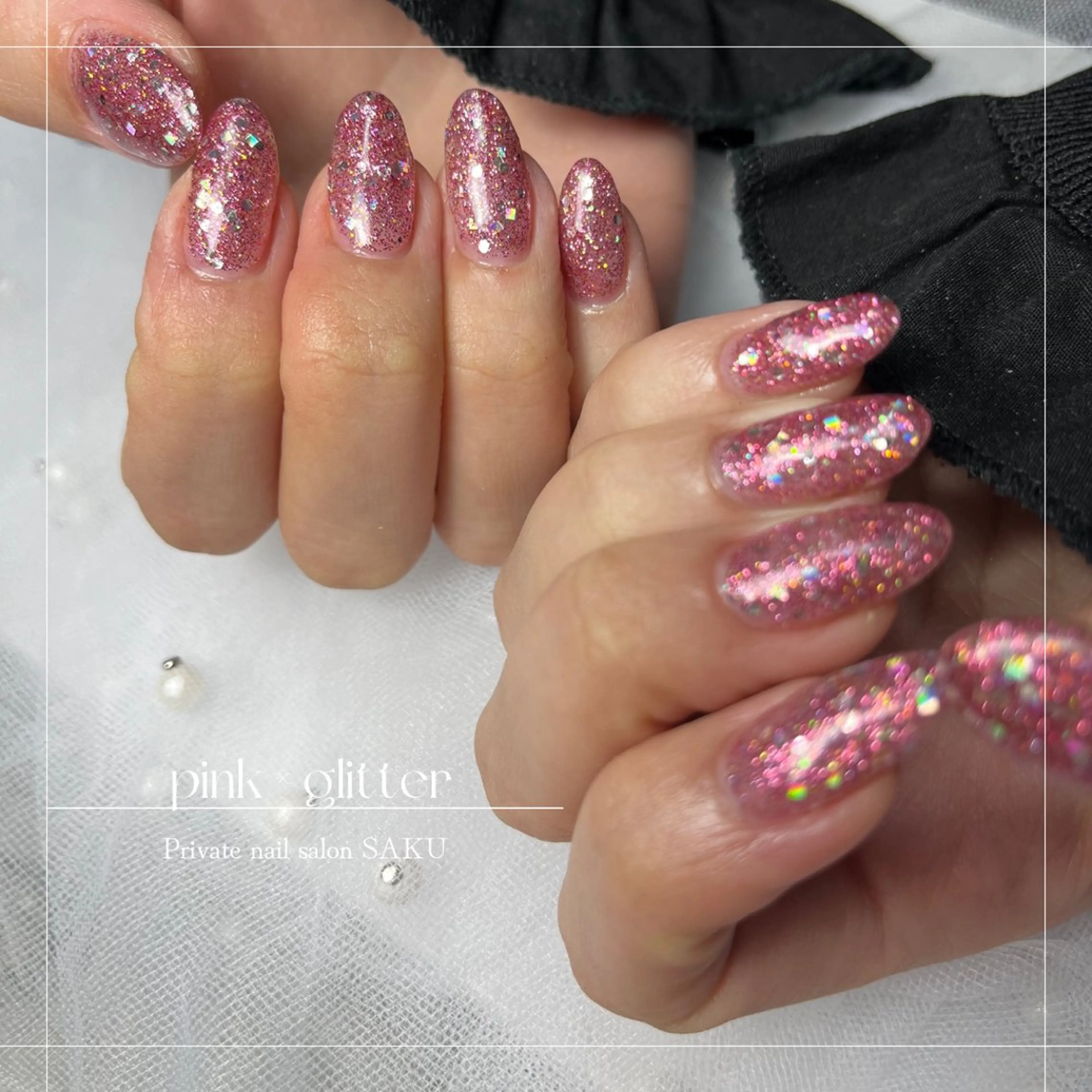 ネイル ラメ(グリッター) ハンドネイル SAKU  nail[サクネイル]所属・SAKU nail 作島茜のネイルデザイン