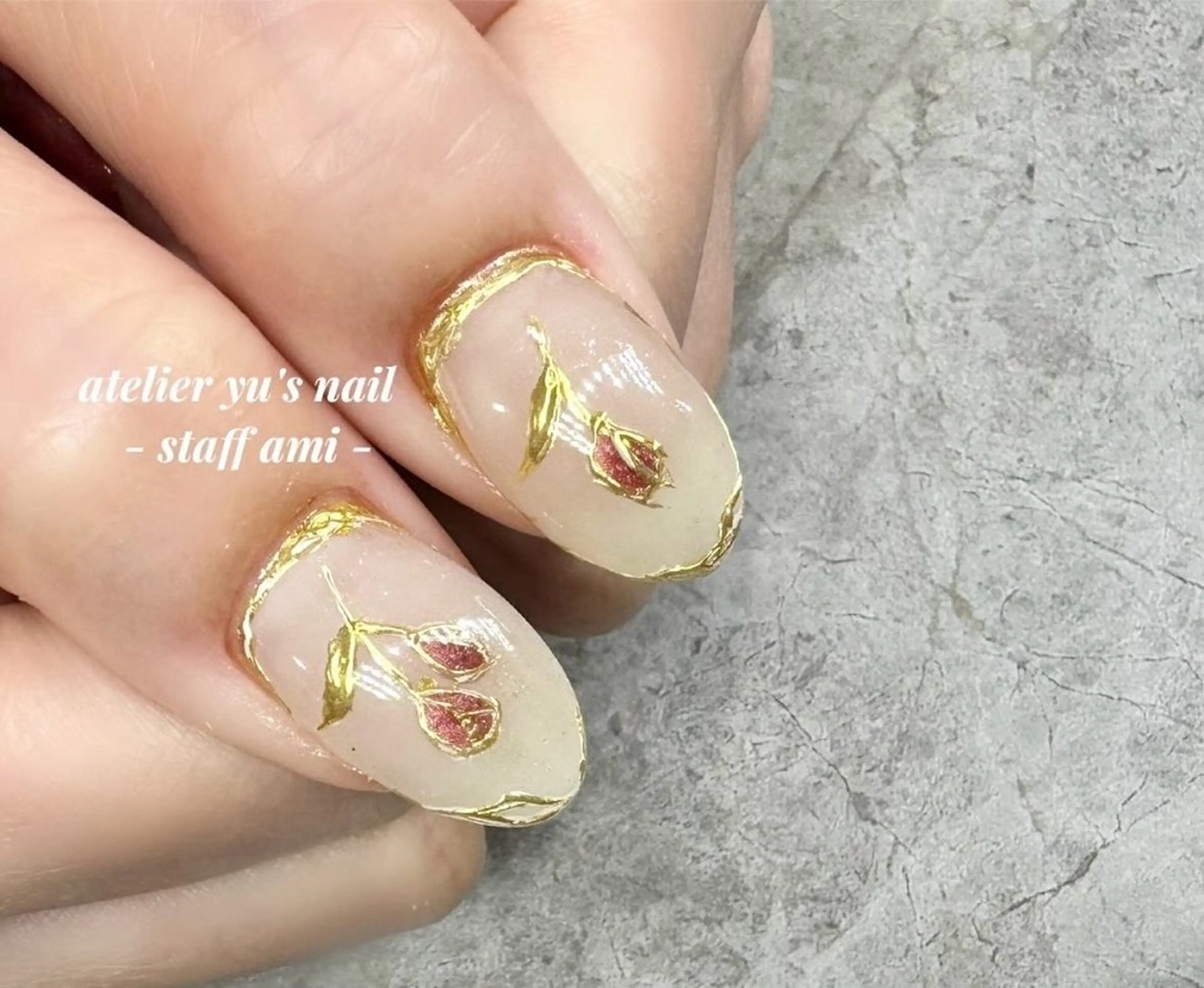ネイル フラワーネイル ピンク ハンドネイル ハンドケア atelier yu's nail所属・atelier yu's nailのネイルデザイン