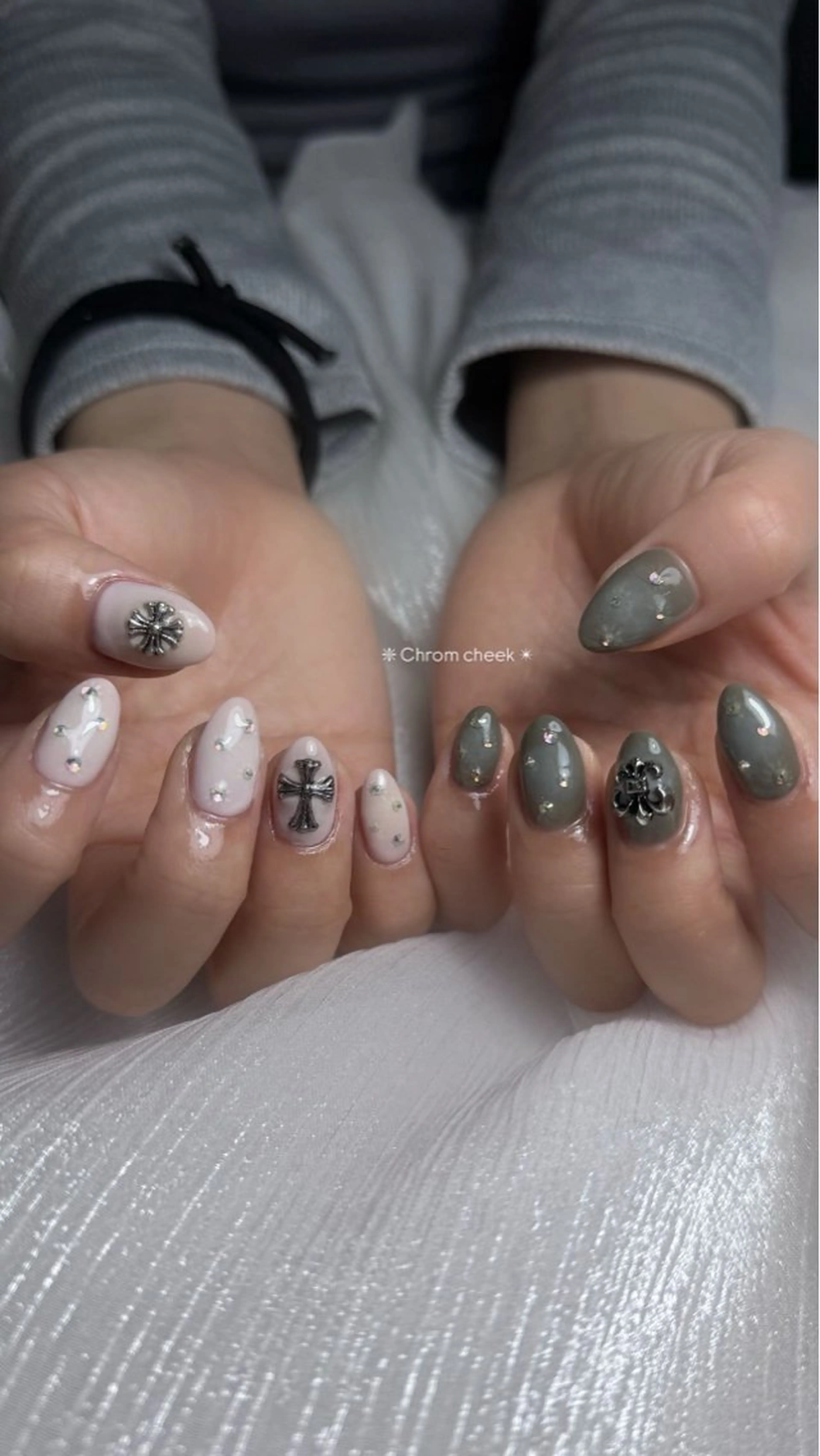 ネイル フレンチネイル 韓国ネイル マグネットネイル メンズネイル ニュアンスネイル ハンドネイル GRANDE大須 Cecil💜のネイルデザイン