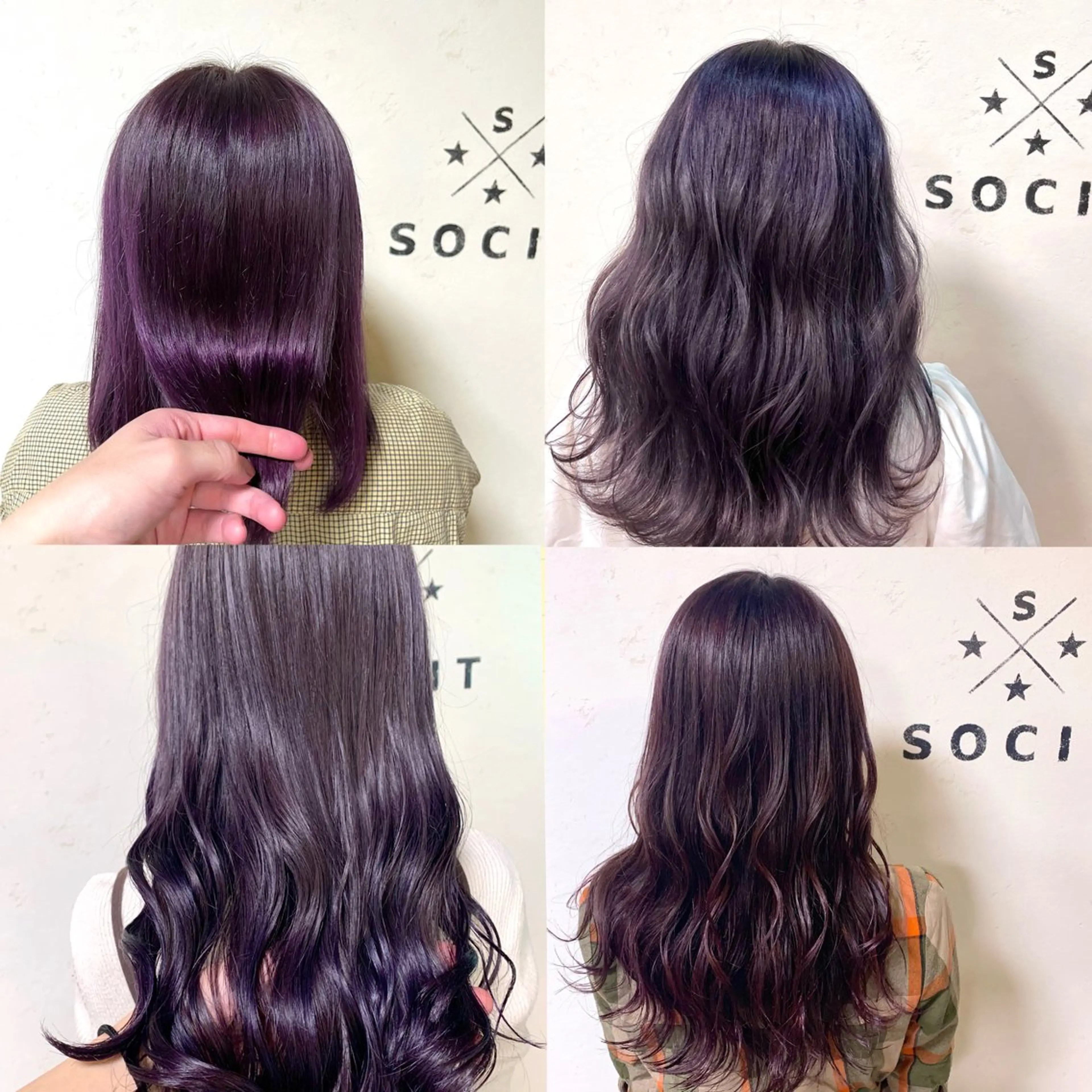 ミディアム パープルカラー 山﨑 大二郎のヘアスタイル