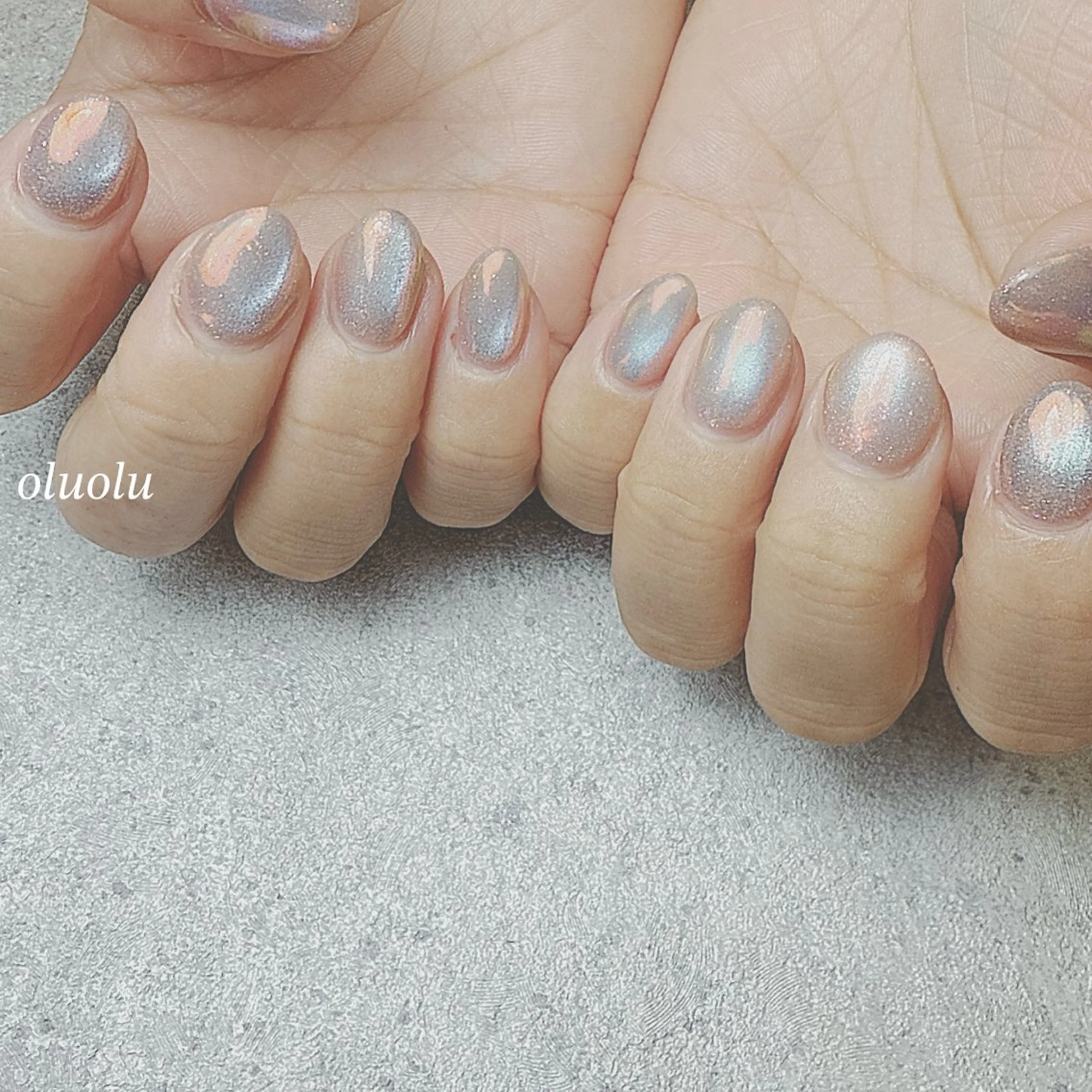 ネイル アートネイル オーロラネイル フットネイル 氷ネイル・うるうるネイル キラキラネイル ハンドネイル 大村 紬華のネイルデザイン