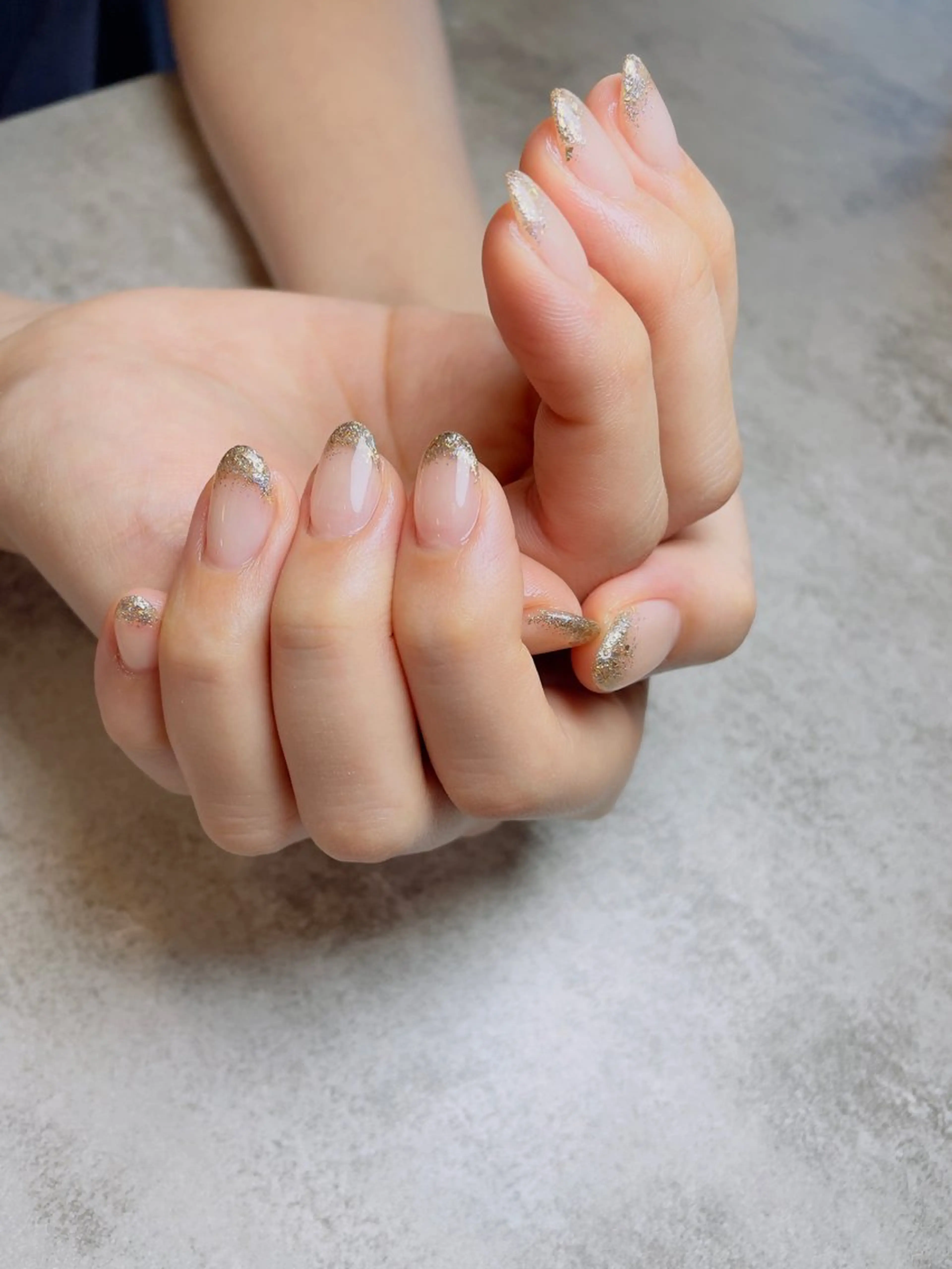 ネイル フレンチネイル ラメ(グリッター) ラメグラデーション Hisako /Aim目黒店のネイルデザイン