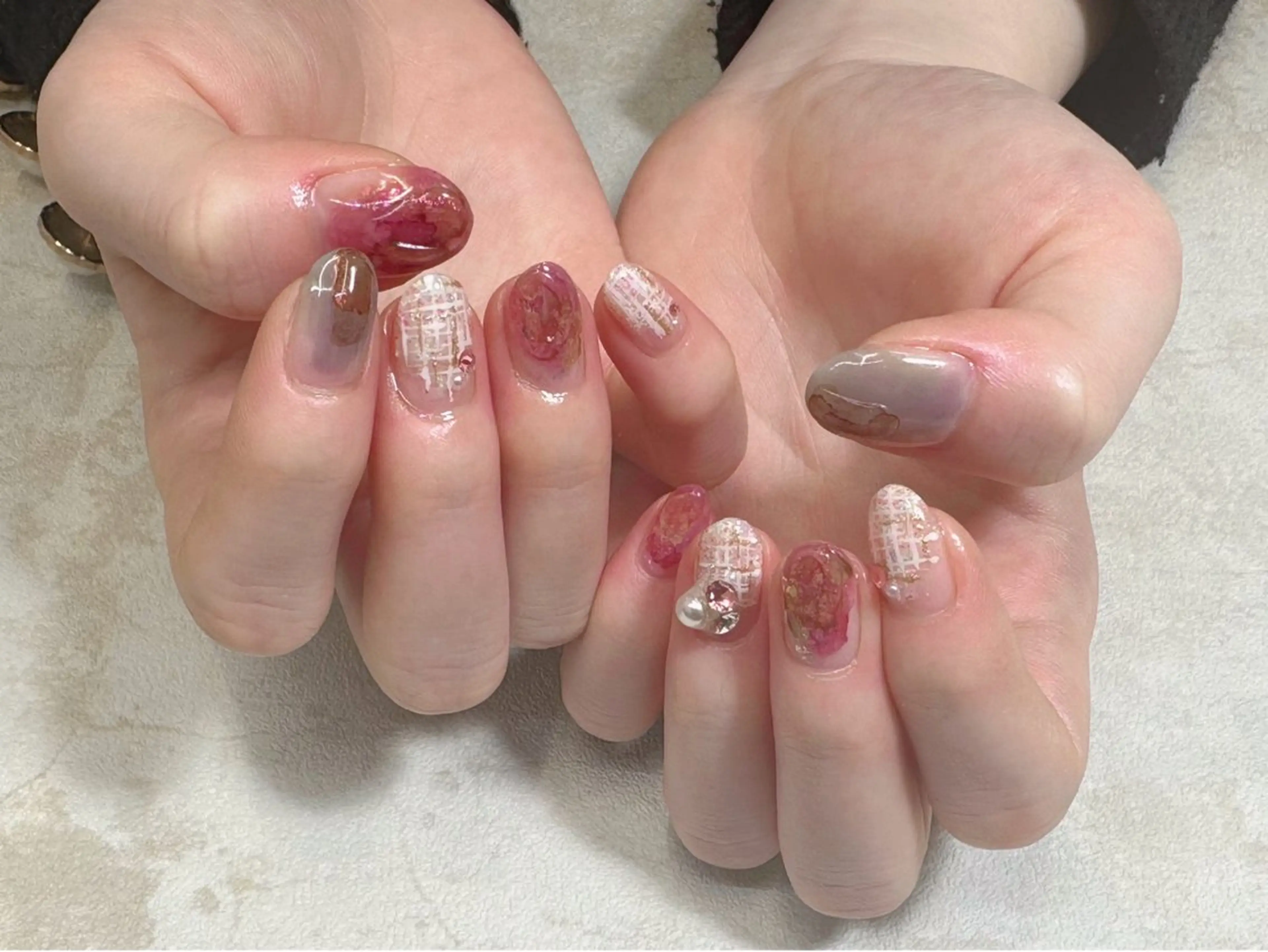 ネイル ニュアンスネイル ツイードネイル ハンドネイル Nail Katoのネイルデザイン