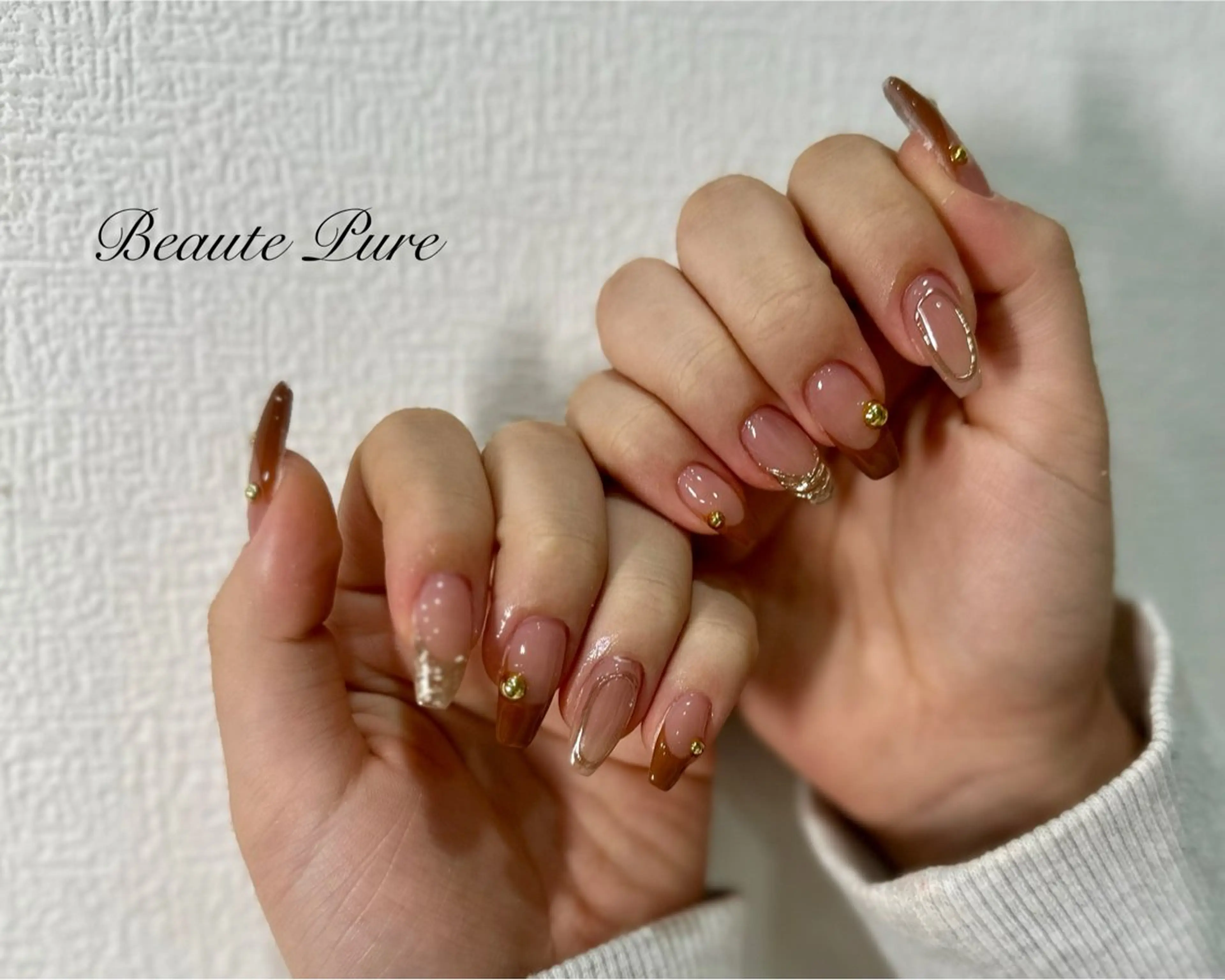 ネイル アートネイル フレンチネイル ニュアンスネイル ハンドネイル BeautePure Maiのネイルデザイン