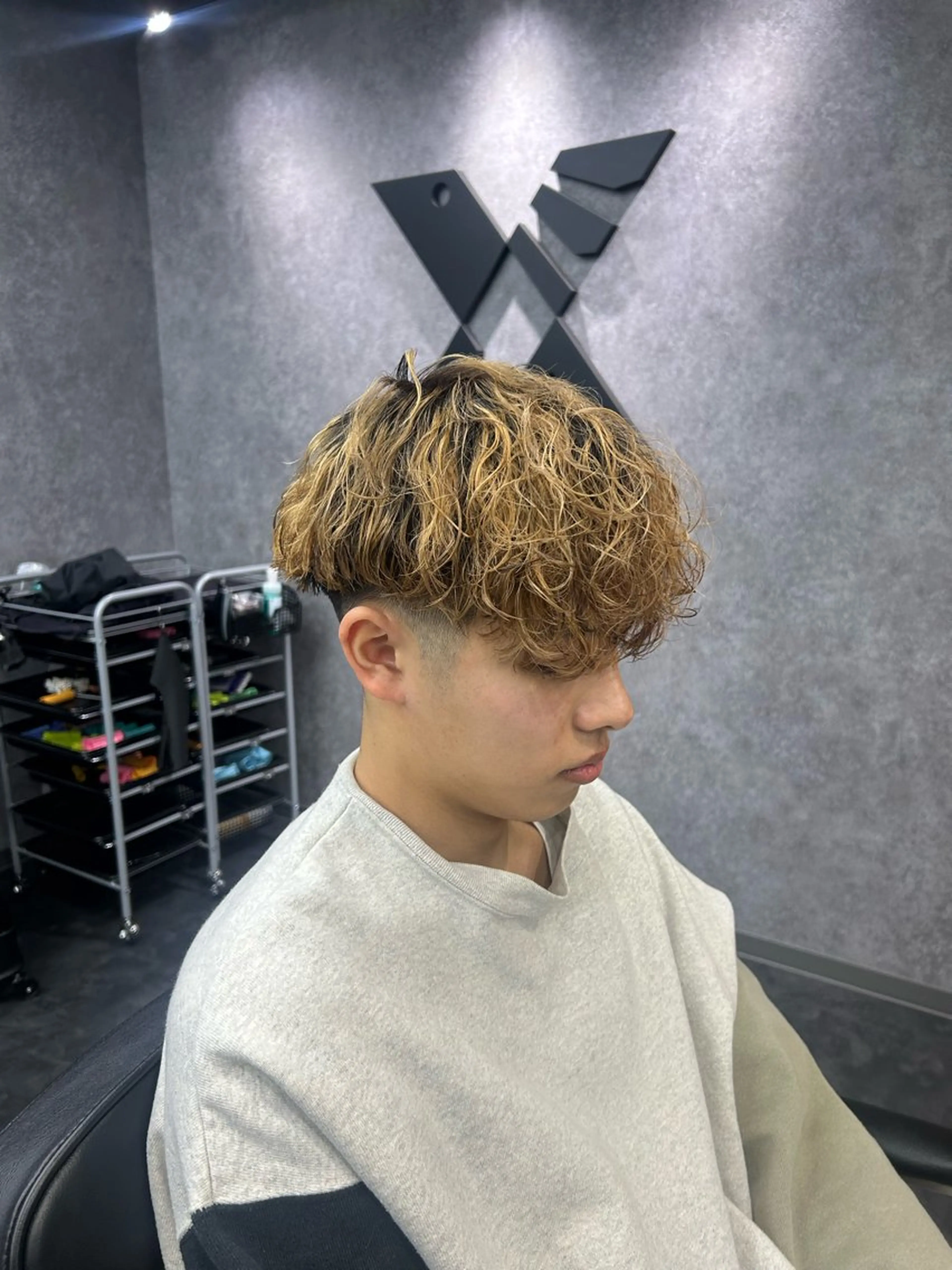パーマ メンズ カット パーマ 深野 ちさとのヘアスタイル