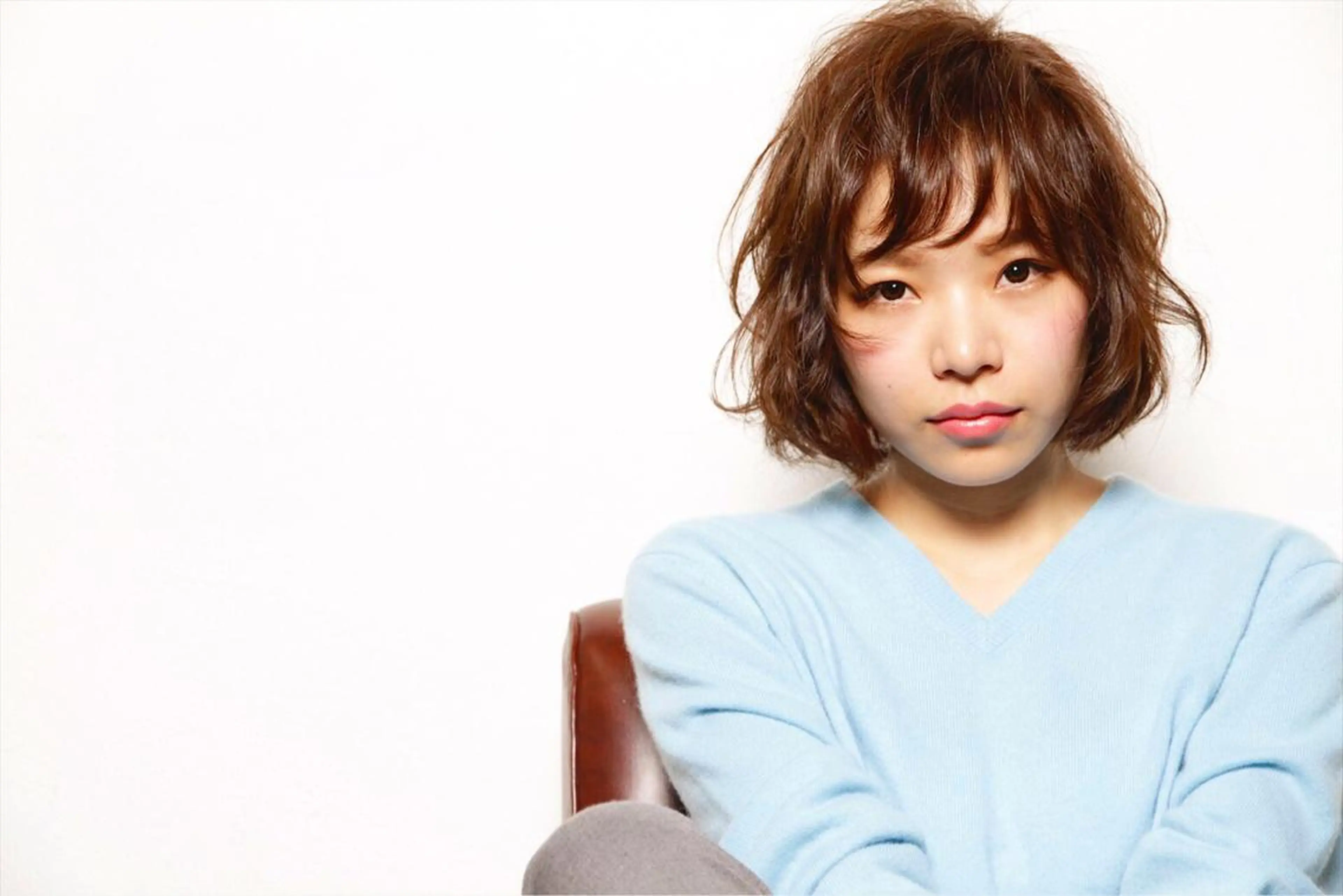 ショート カラー パーマ 仁城 了祐のヘアスタイル