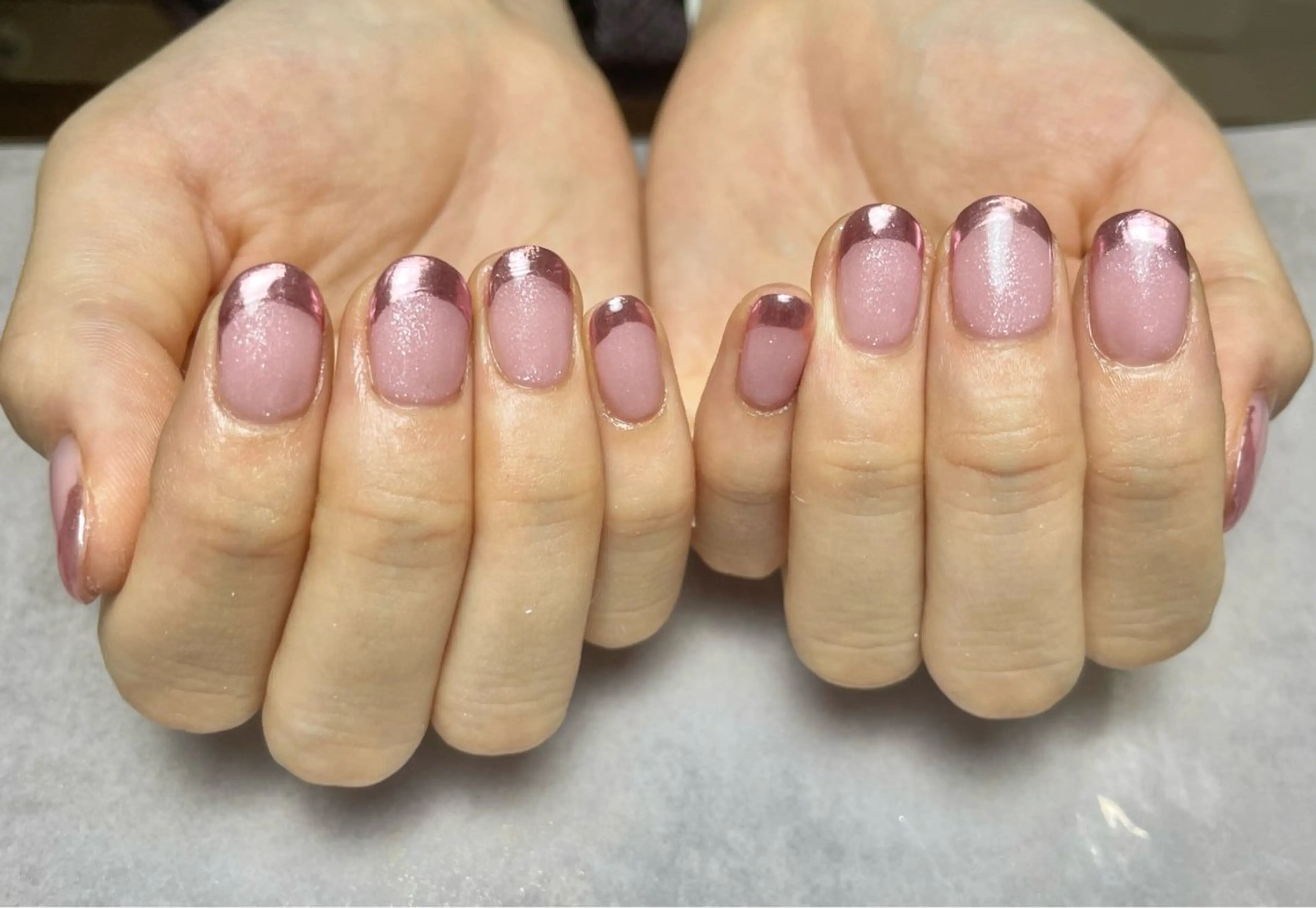 ネイル フレンチネイル ジェルネイル キラキラネイル ミラーネイル パラジェル BLANC.nail所属・BLANC.nail yuuのネイルデザイン