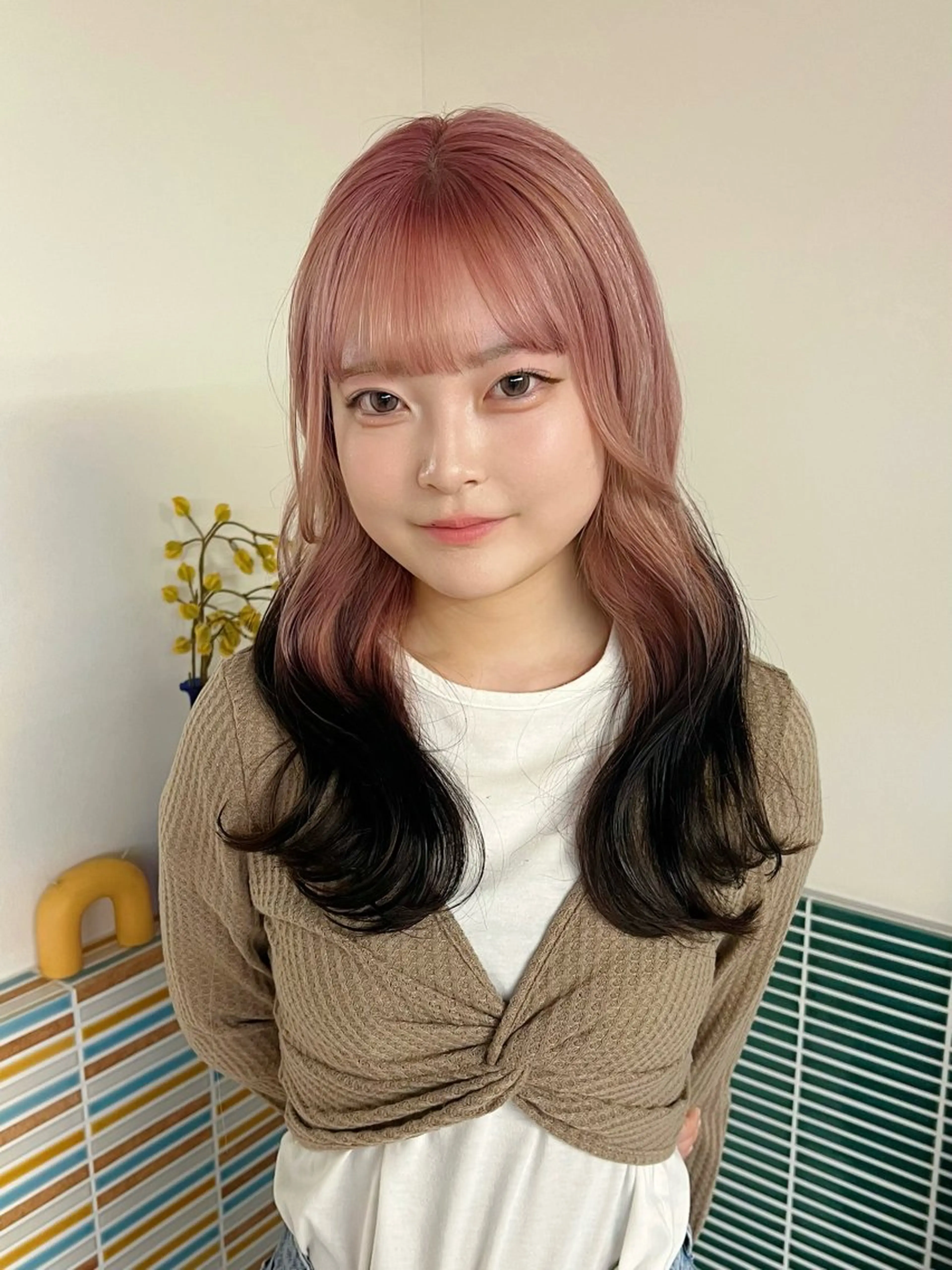 セミロング カラー ヘアアレンジ ヘアカラー ハイトーンカラー /梅田/みほのヘアスタイル