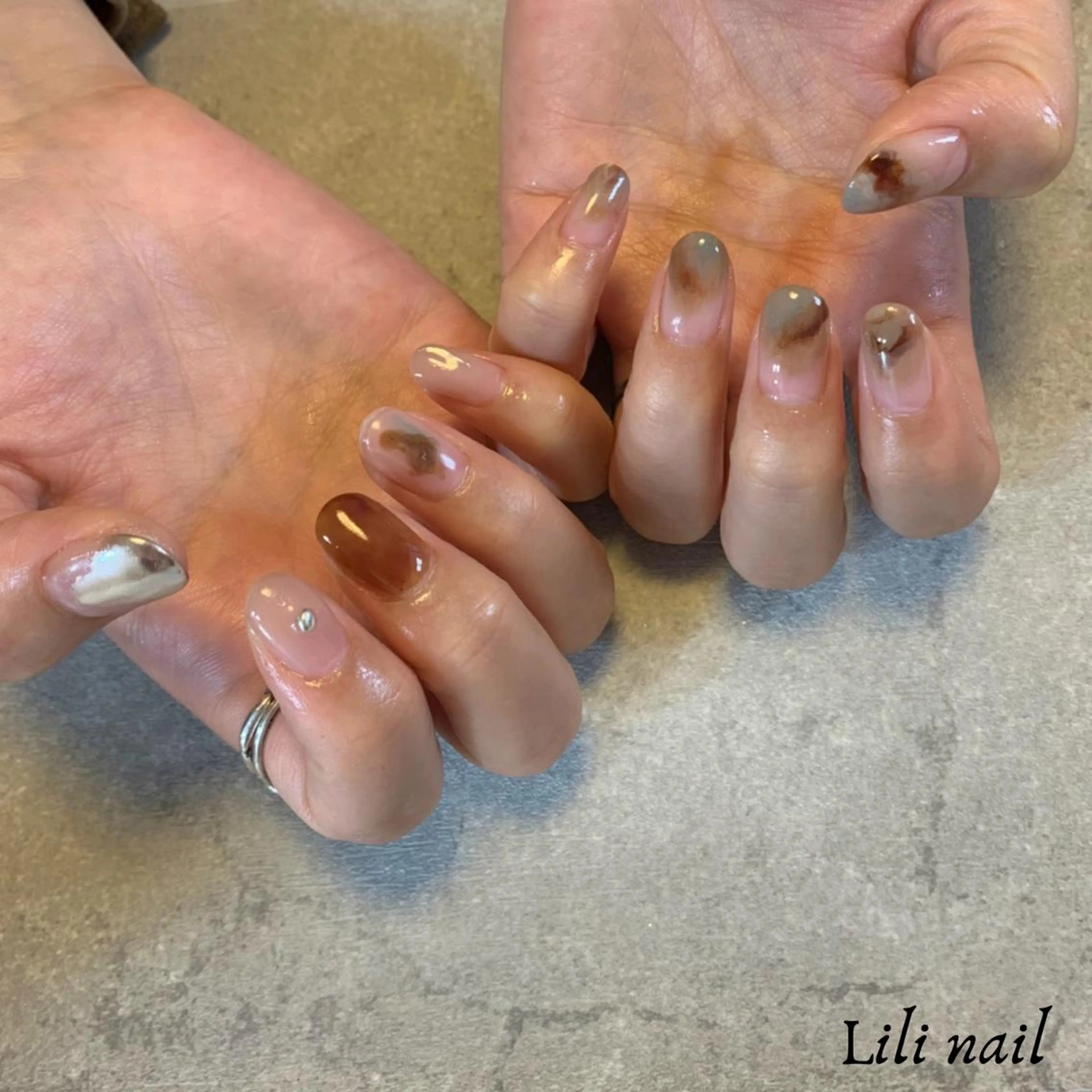 ショート ネイル アートネイル Lilibeauty salonのネイルデザイン