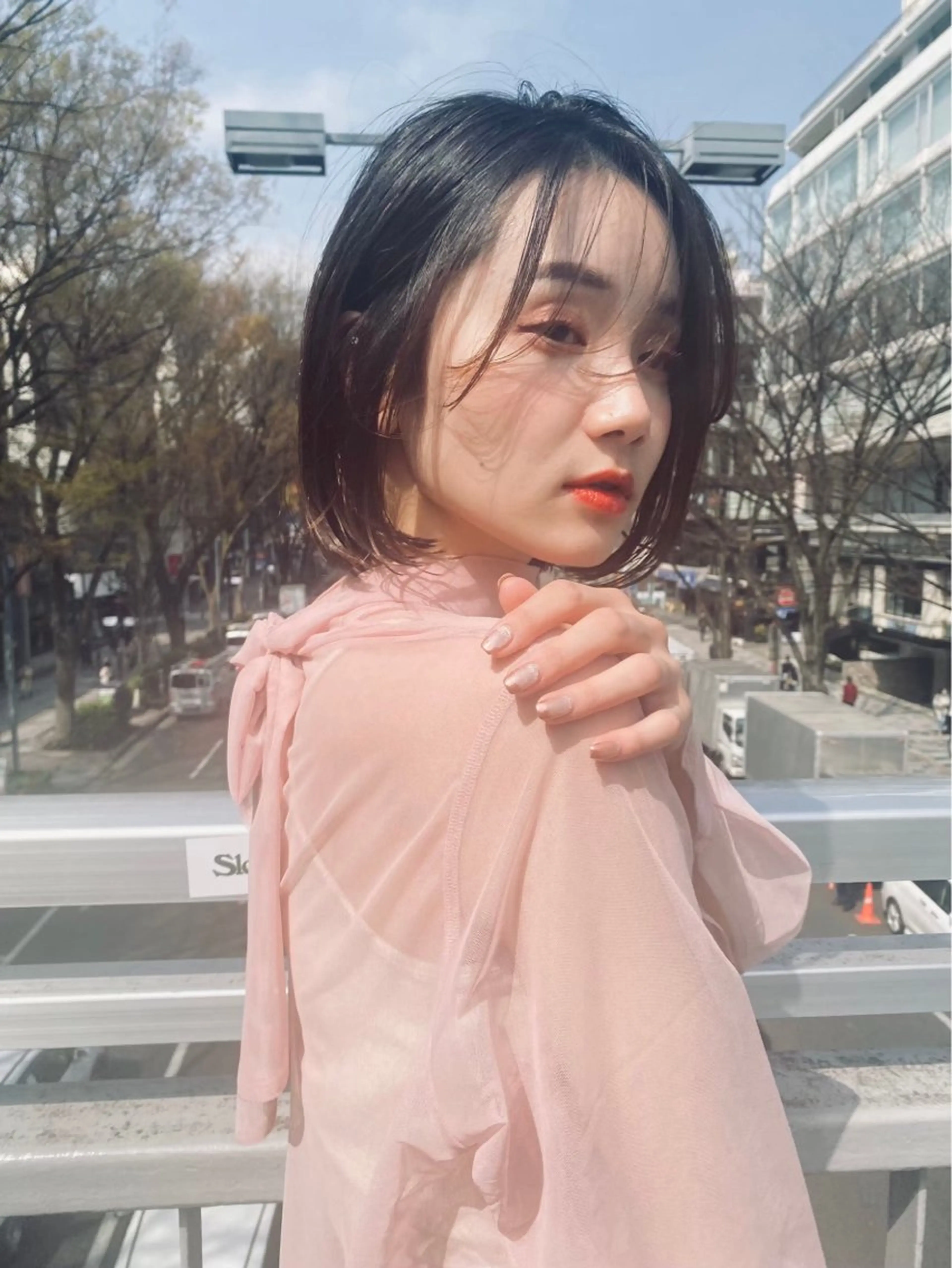 ミディアム カラー パーマ カット ヘアカラー トリートメント ヘッドスパ ヘアセット 透明感/オリーブ/ グレージュ/YUKAのヘアスタイル