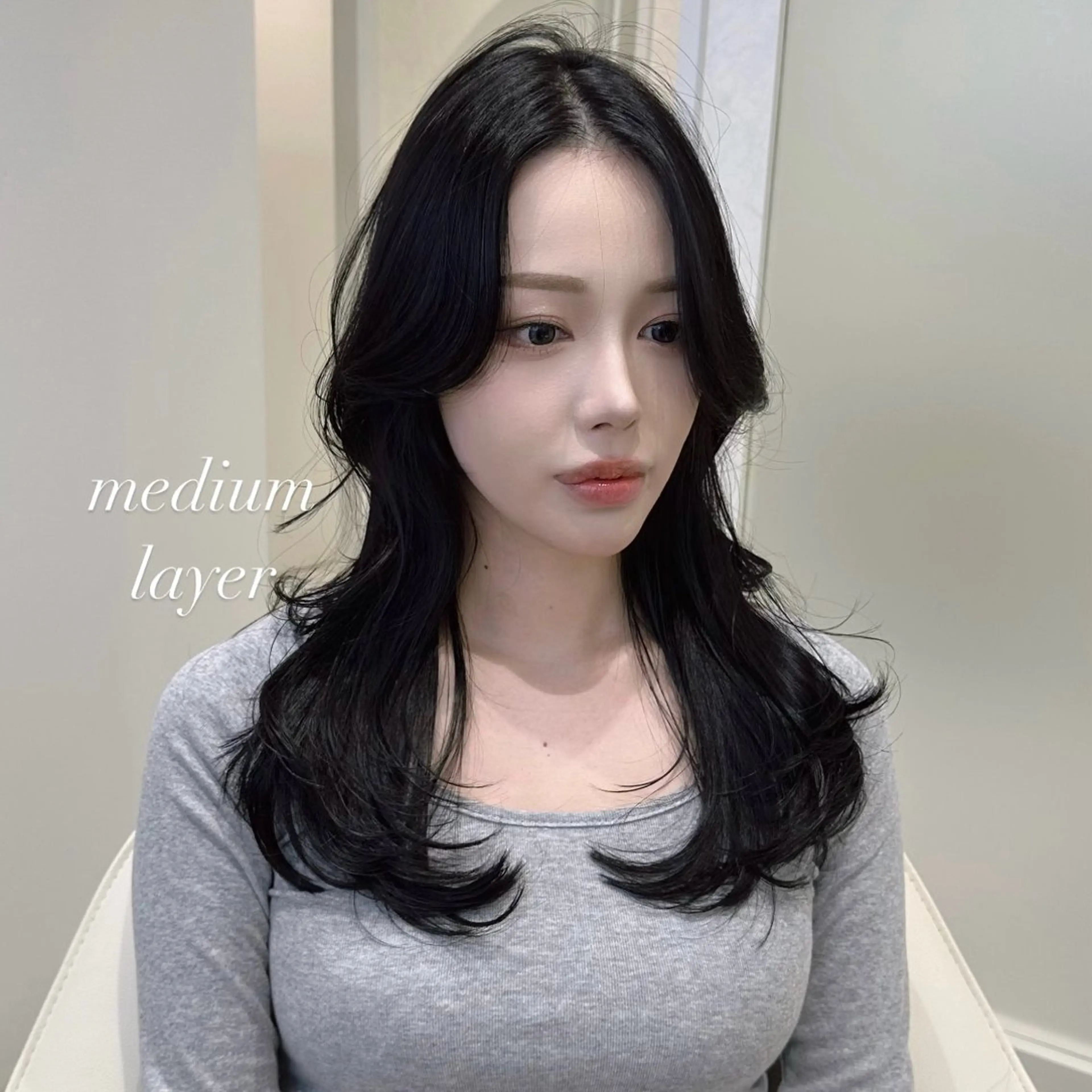 ミディアム 韓国𝐻𝑎𝑖𝑟 🇰🇷🖤ハラのヘアスタイル