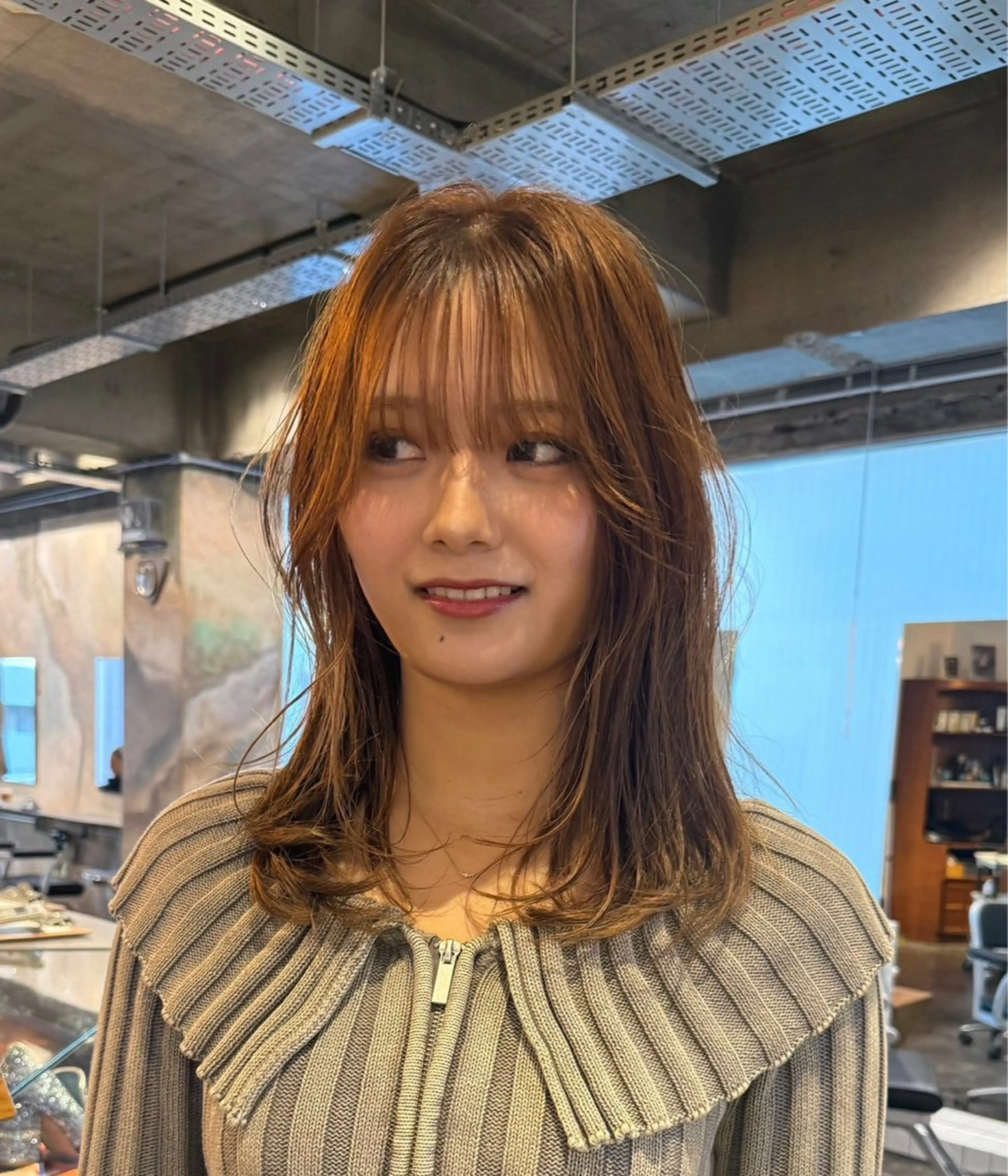 セミロング カラー ヘアカラー トリートメント 池田 早希のヘアスタイル