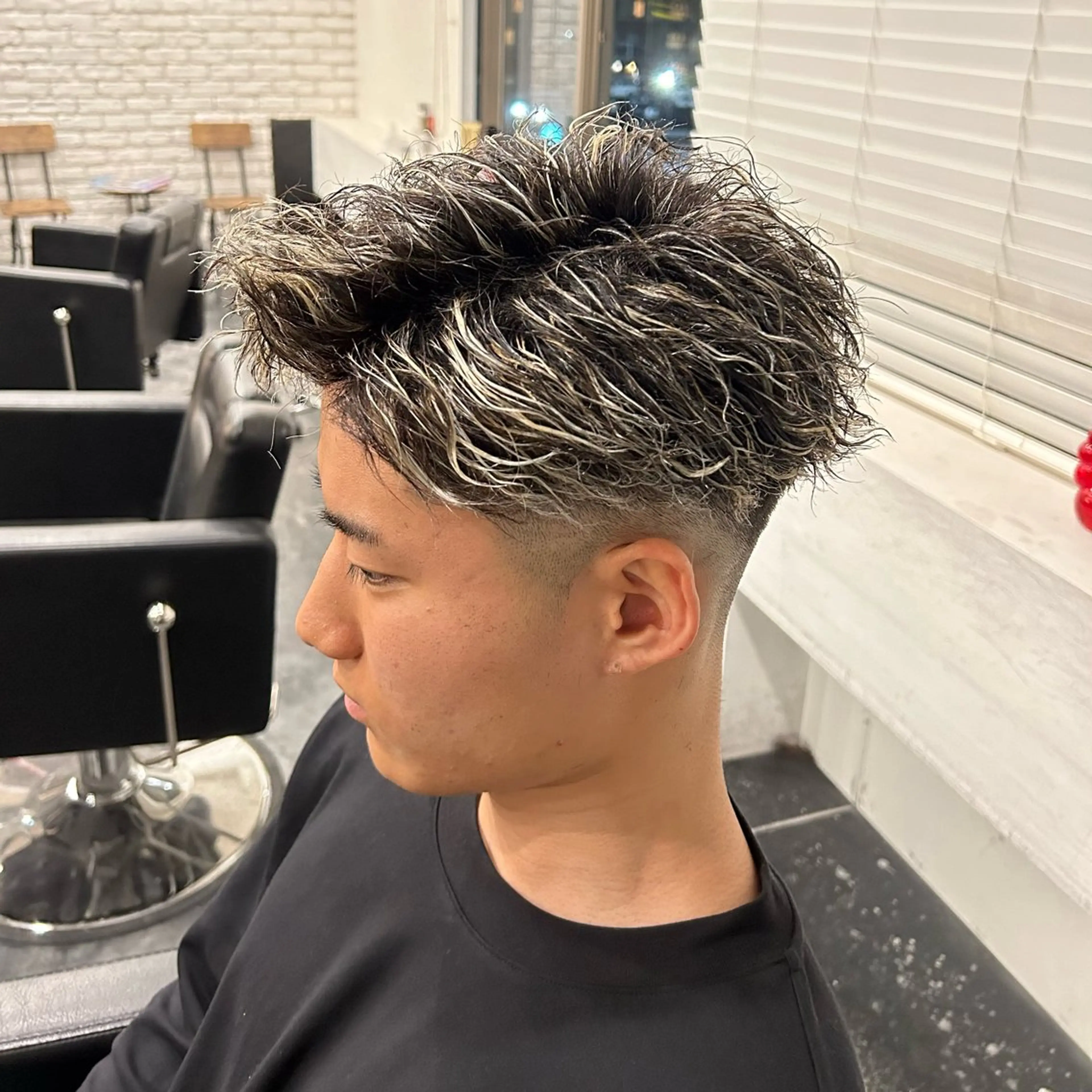 ショート カラー パーマ メンズ カット ヘアカラー パーマ メンズパーマ/京都駅 /メンズ/奥村航平のヘアスタイル