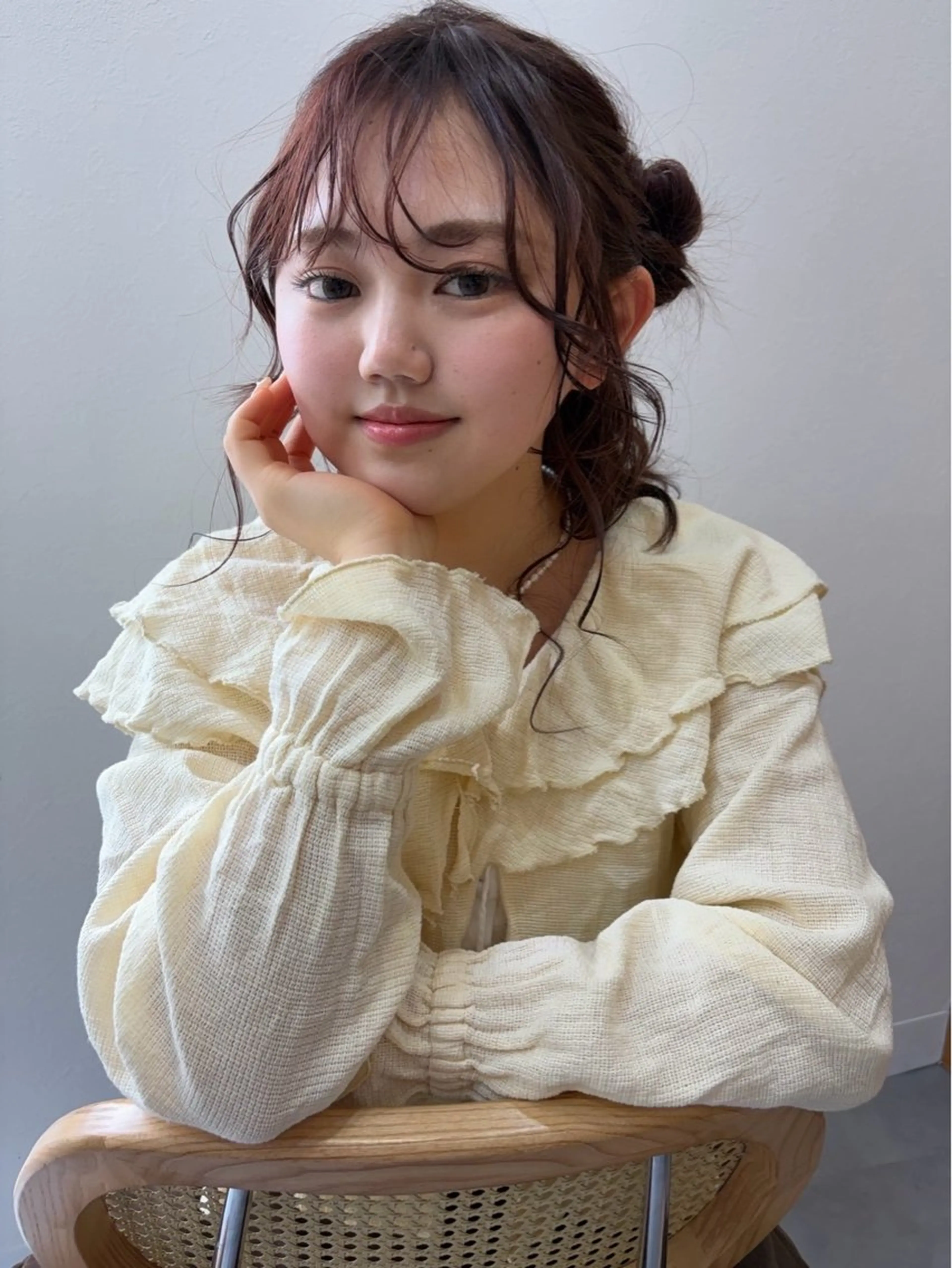 セミロング カラー 透明感カラー 駒場 まといのヘアスタイル