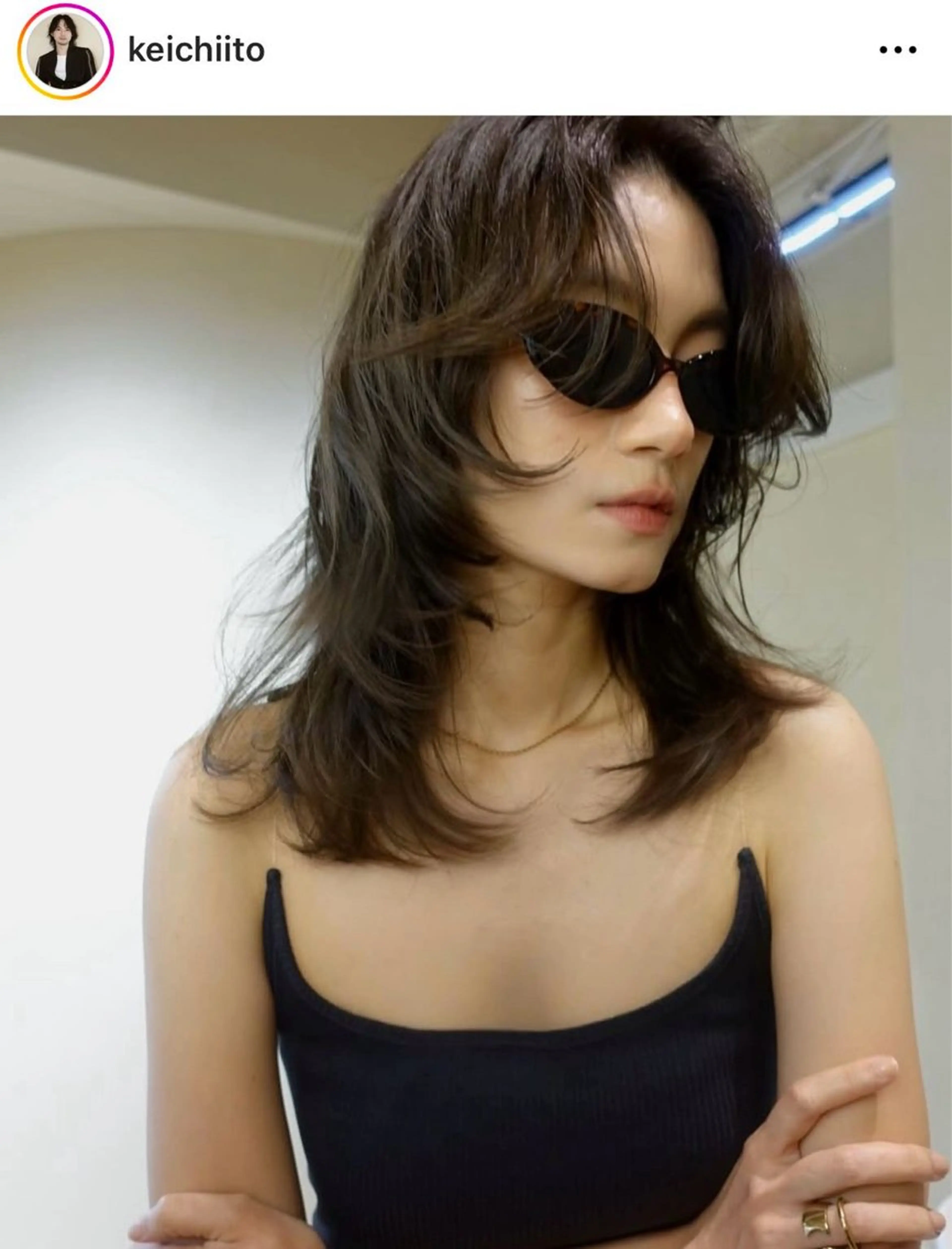 ミディアム レイヤーカット rina/デザイン カラー/上野のヘアスタイル