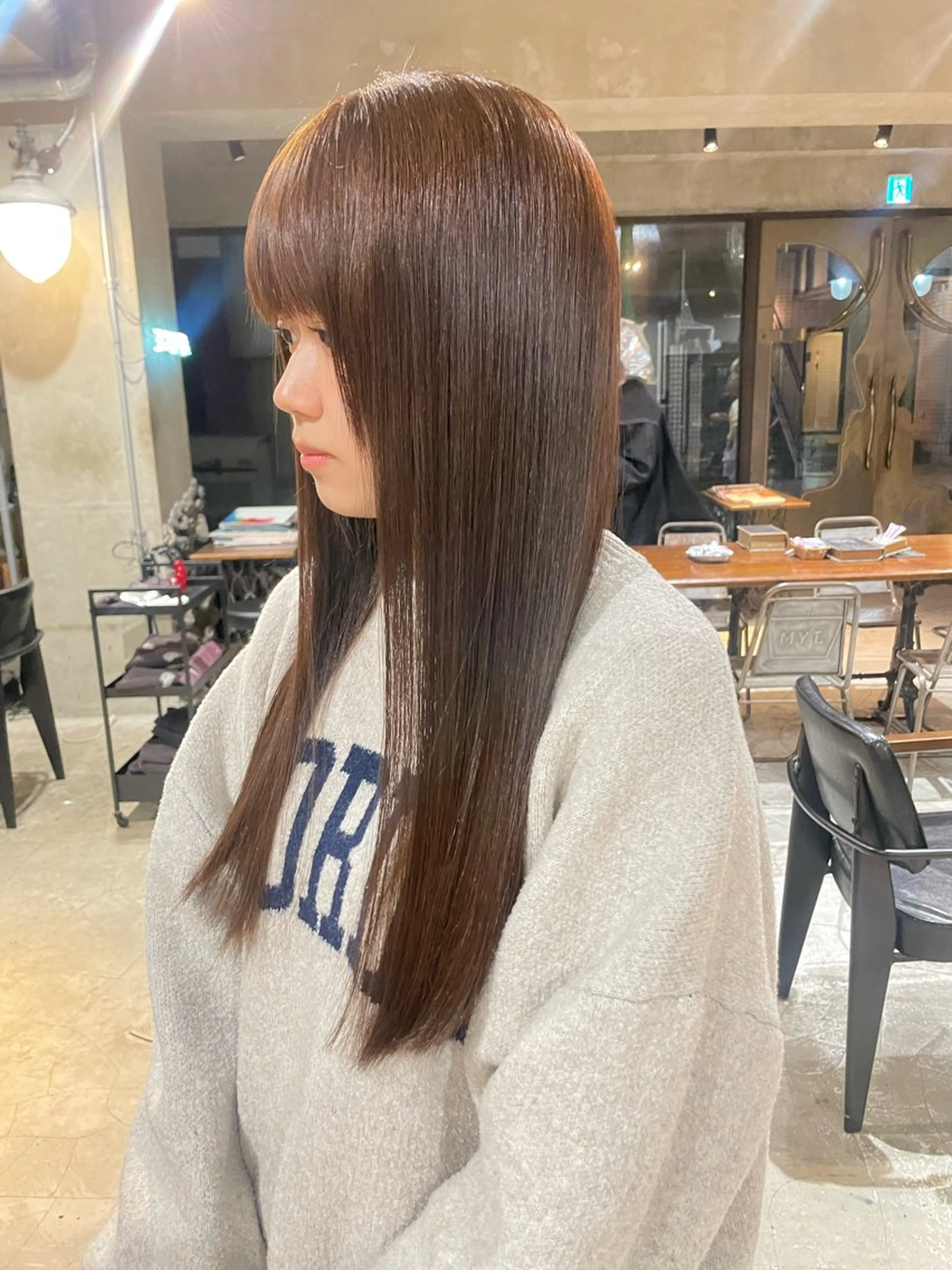 セミロング カラー ヘアアレンジ ブラウンカラー チョコレートブラウン ヘアカラー トリートメント ヘアセット 🌿透明感/レイヤー 🌿TATSUKIのヘアスタイル