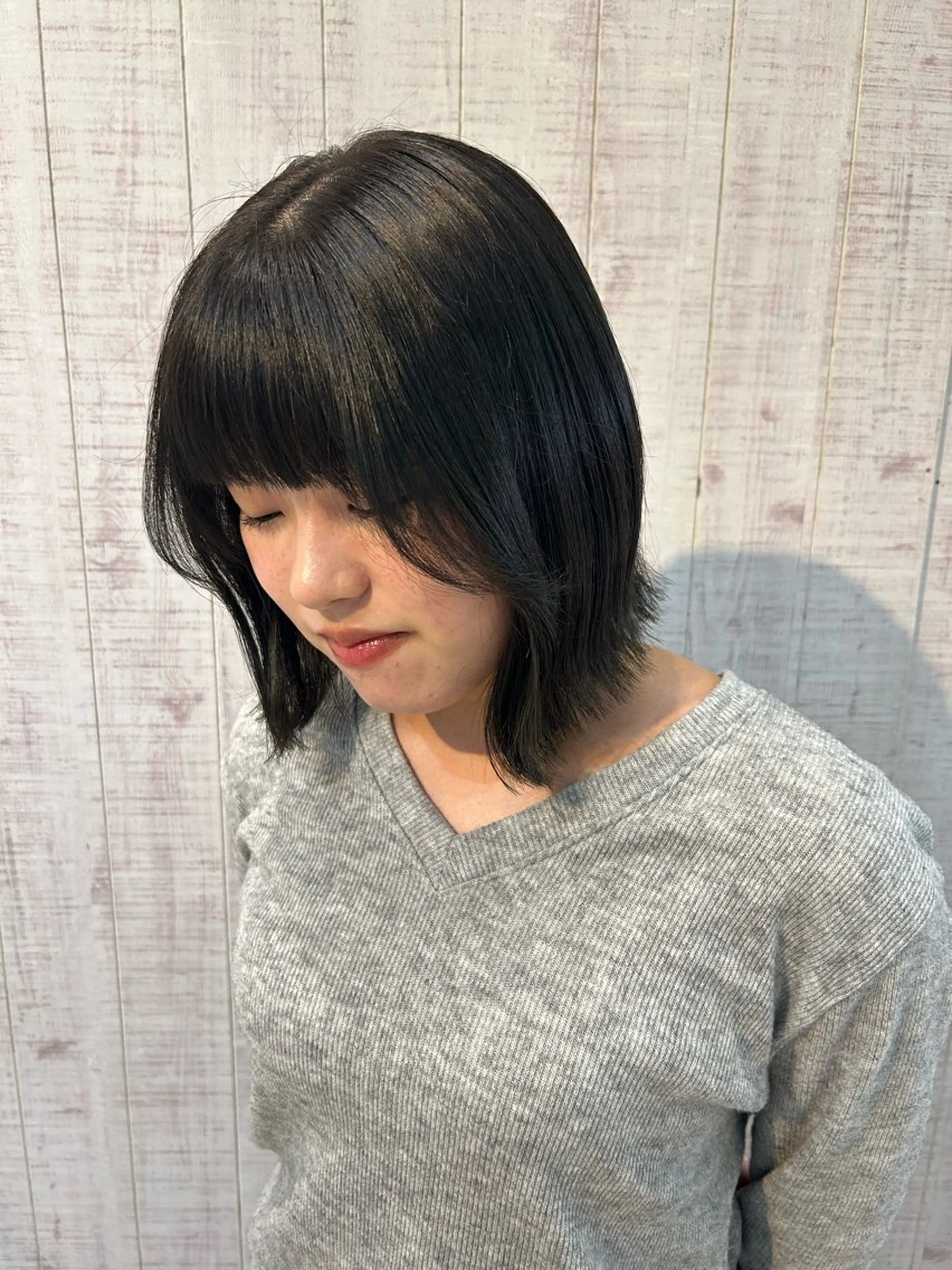 ミディアム カラー 顔周りカット ハヤシ ナルミのヘアスタイル