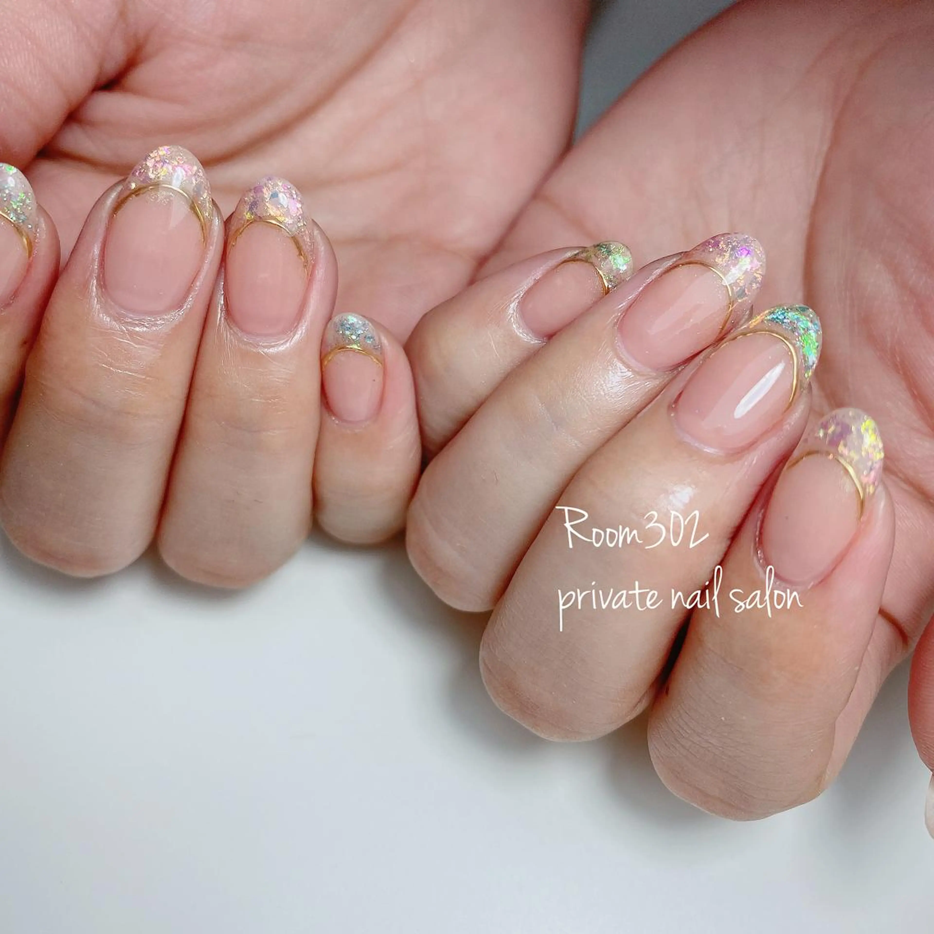 ネイル フレンチネイル ミラーネイル Room 302のネイルデザイン
