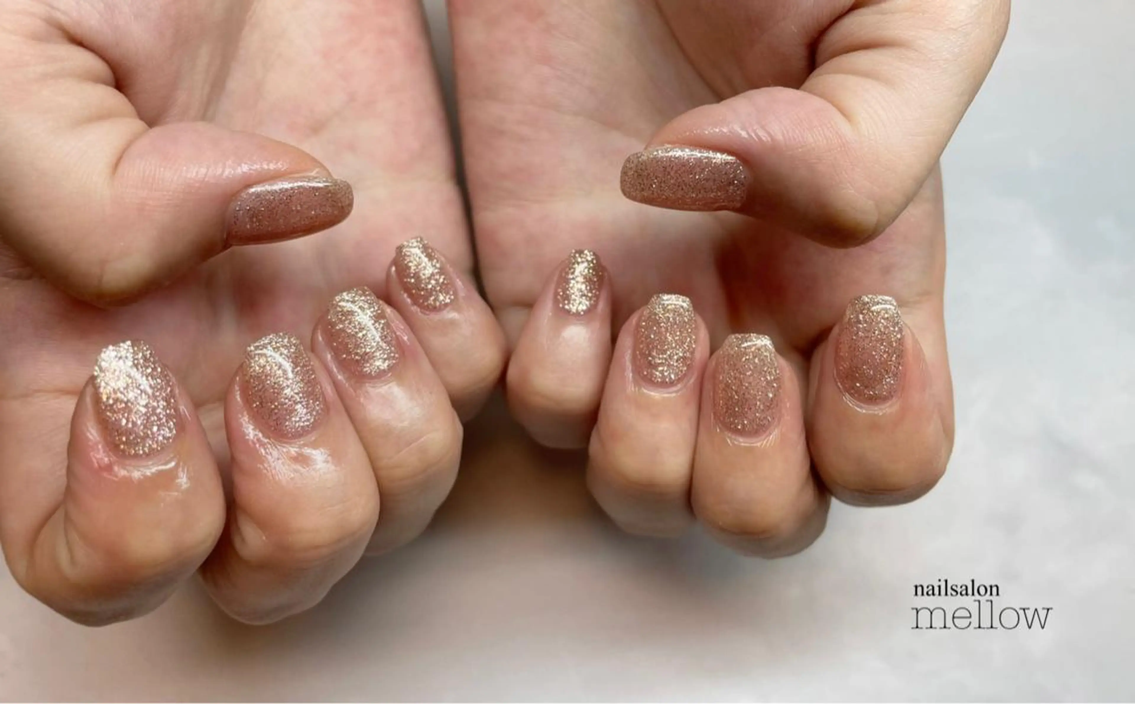ネイル ゴールド ラメ(グリッター) ピンク 大山 浩美のネイルデザイン