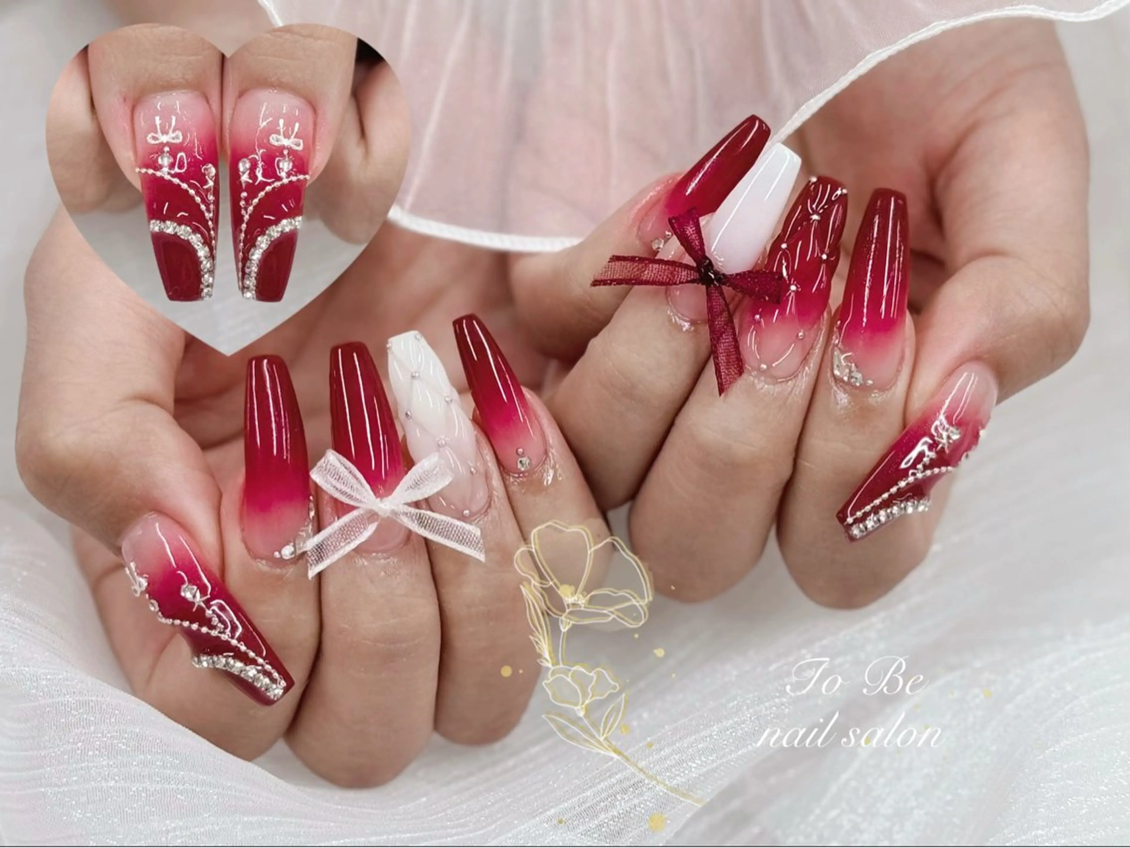 ロング ハンドネイル Nail Salon To Be珈月のネイルデザイン