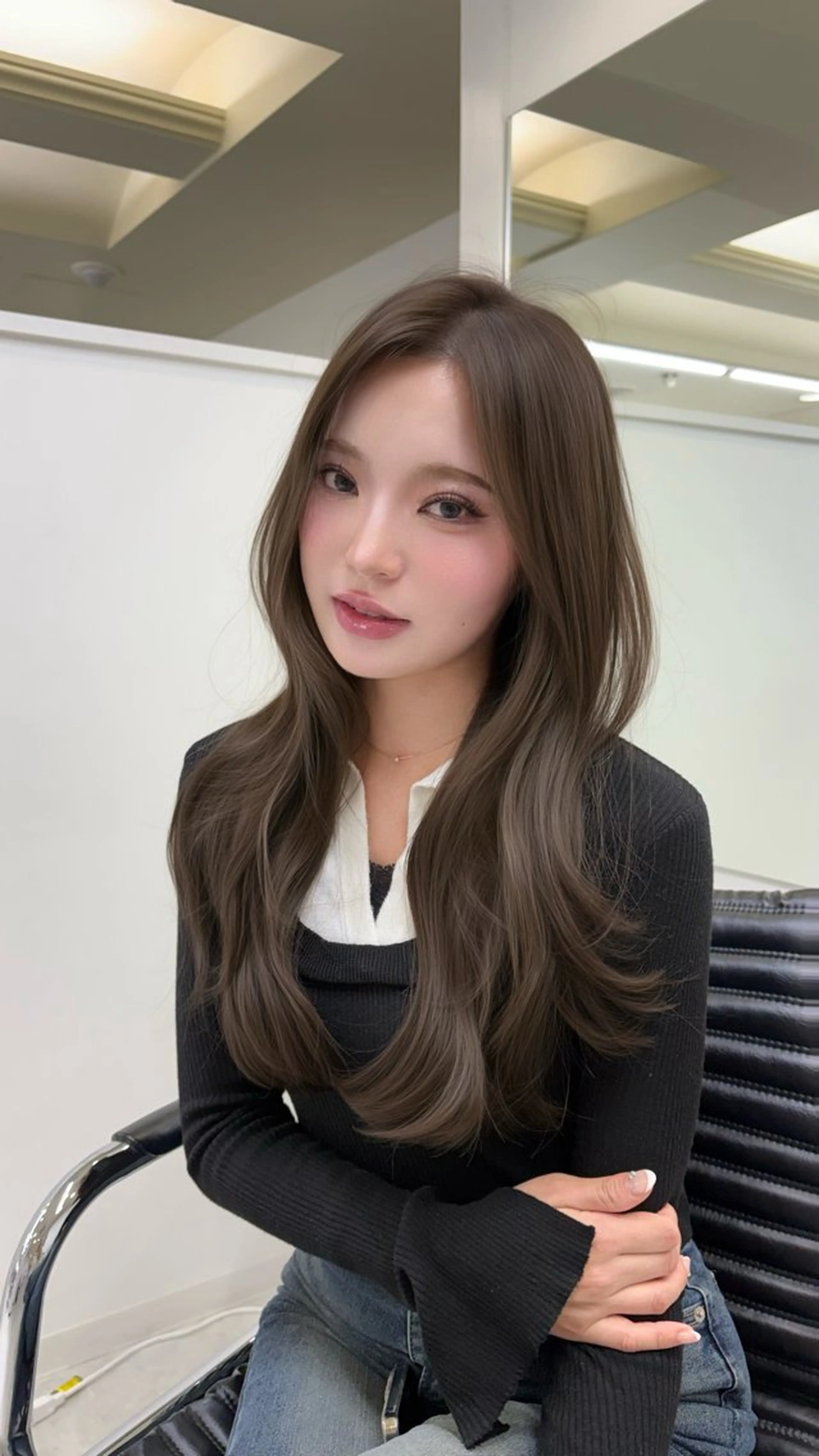 ロング カット ヘアカラー トリートメント ワンホン級艶髪 🤍𝑀𝐼𝐻𝑂のヘアスタイル