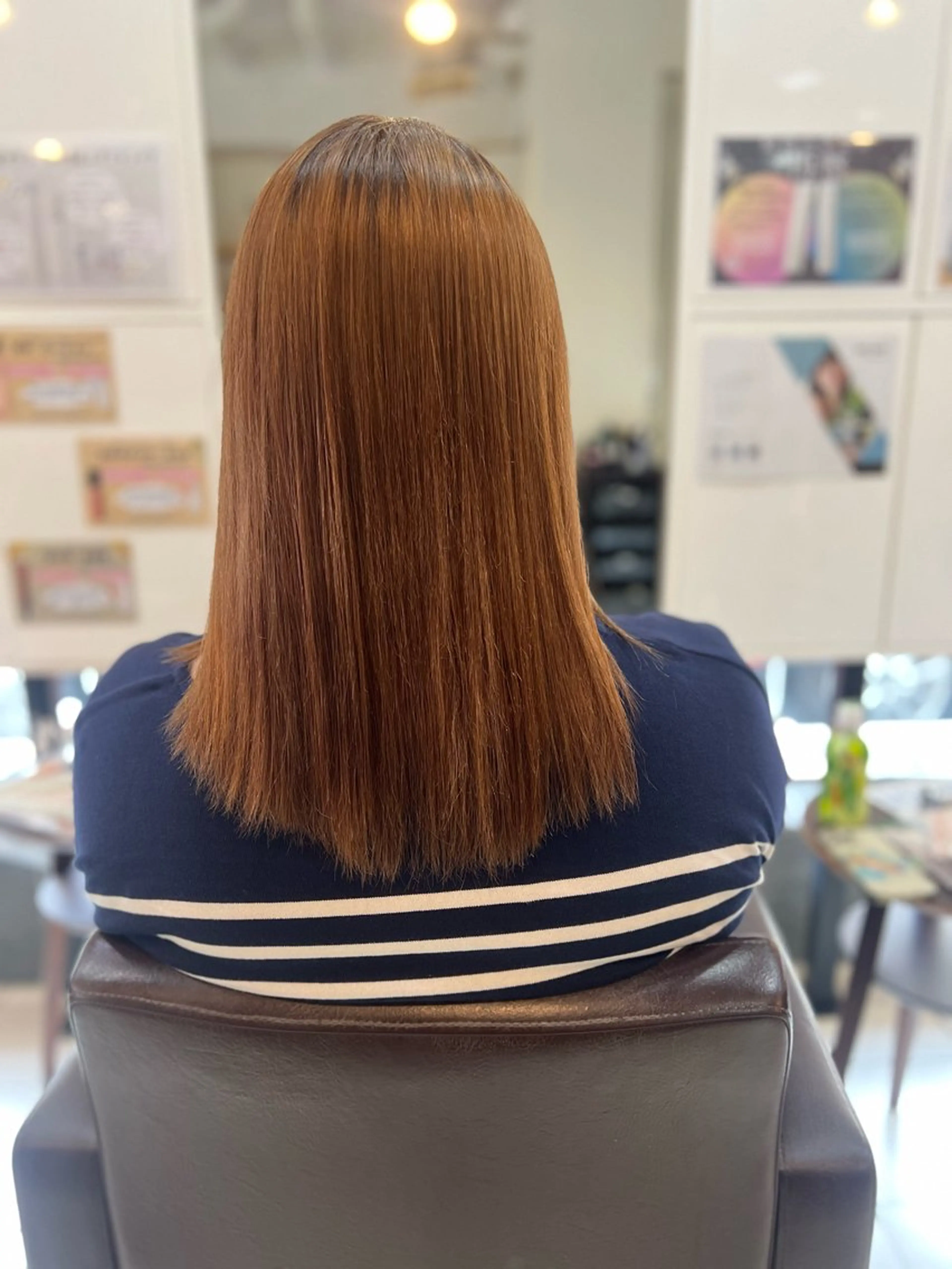 セミロング パーマ ストレートパーマ 中尾 彪聖のヘアスタイル