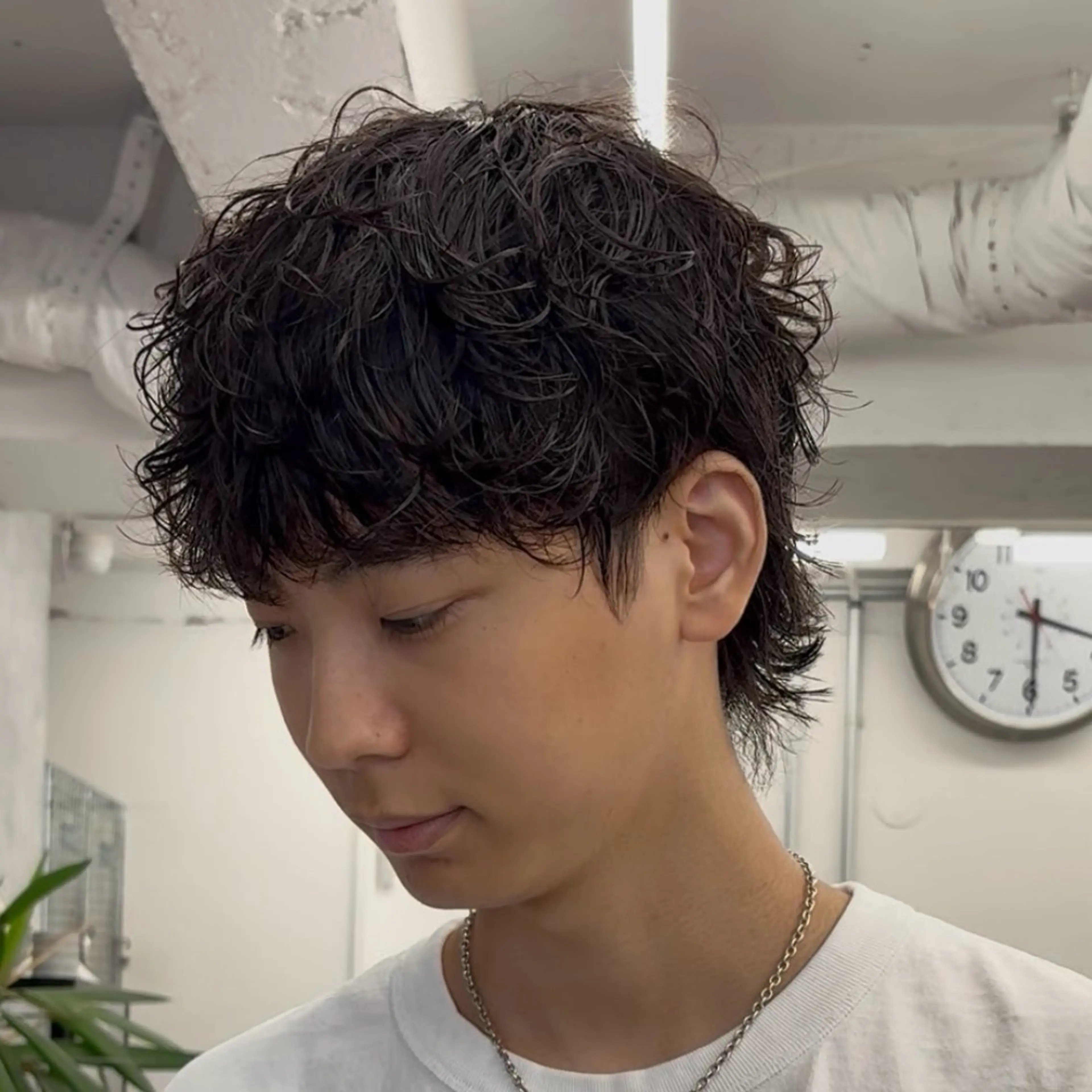 パーマ メンズ カット パーマ トリートメント 💋ホワイトメッシュ /パーマ/メンズ💋のヘアスタイル