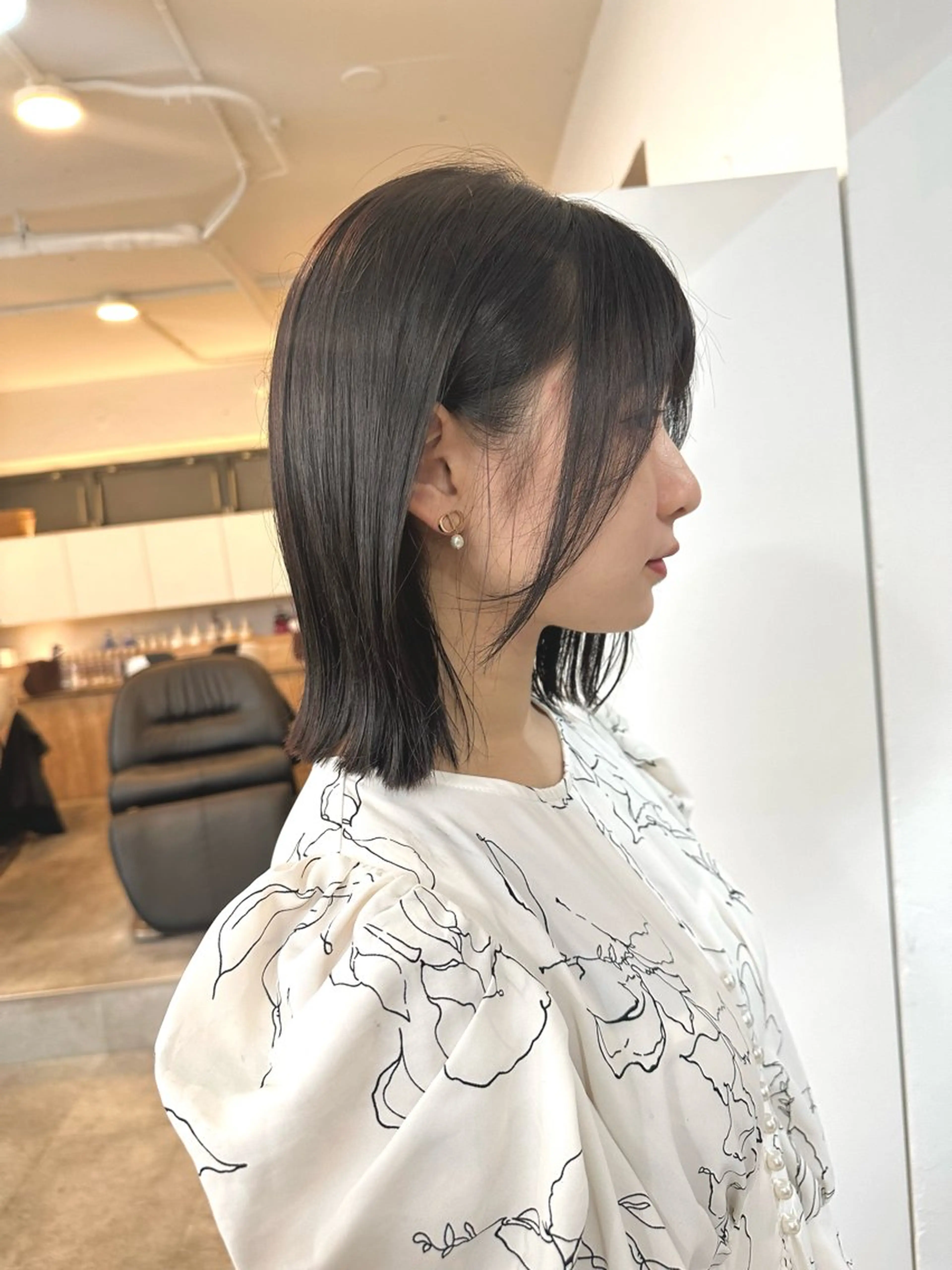 セミロング カラー ✨顔まわりカット ✨渋谷人気No.1✨のヘアスタイル